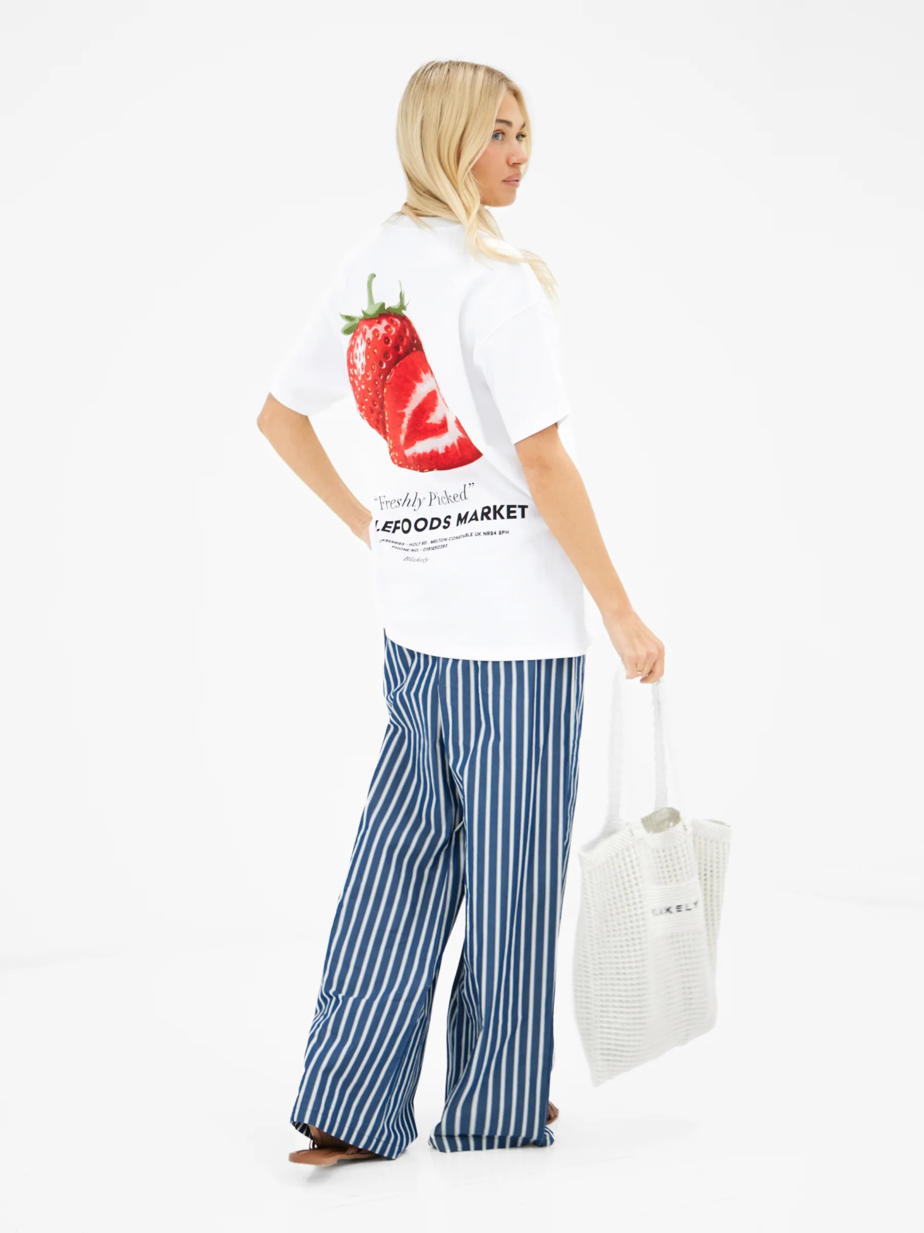 Sienna Strawberry Oversized T-Shirt - White - Image 6