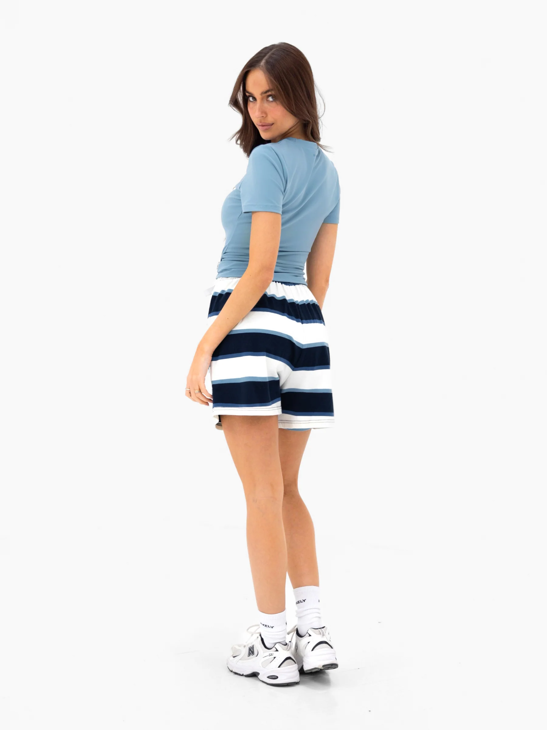 Skye Stripe Shorts - Navy Mix - Image 4
