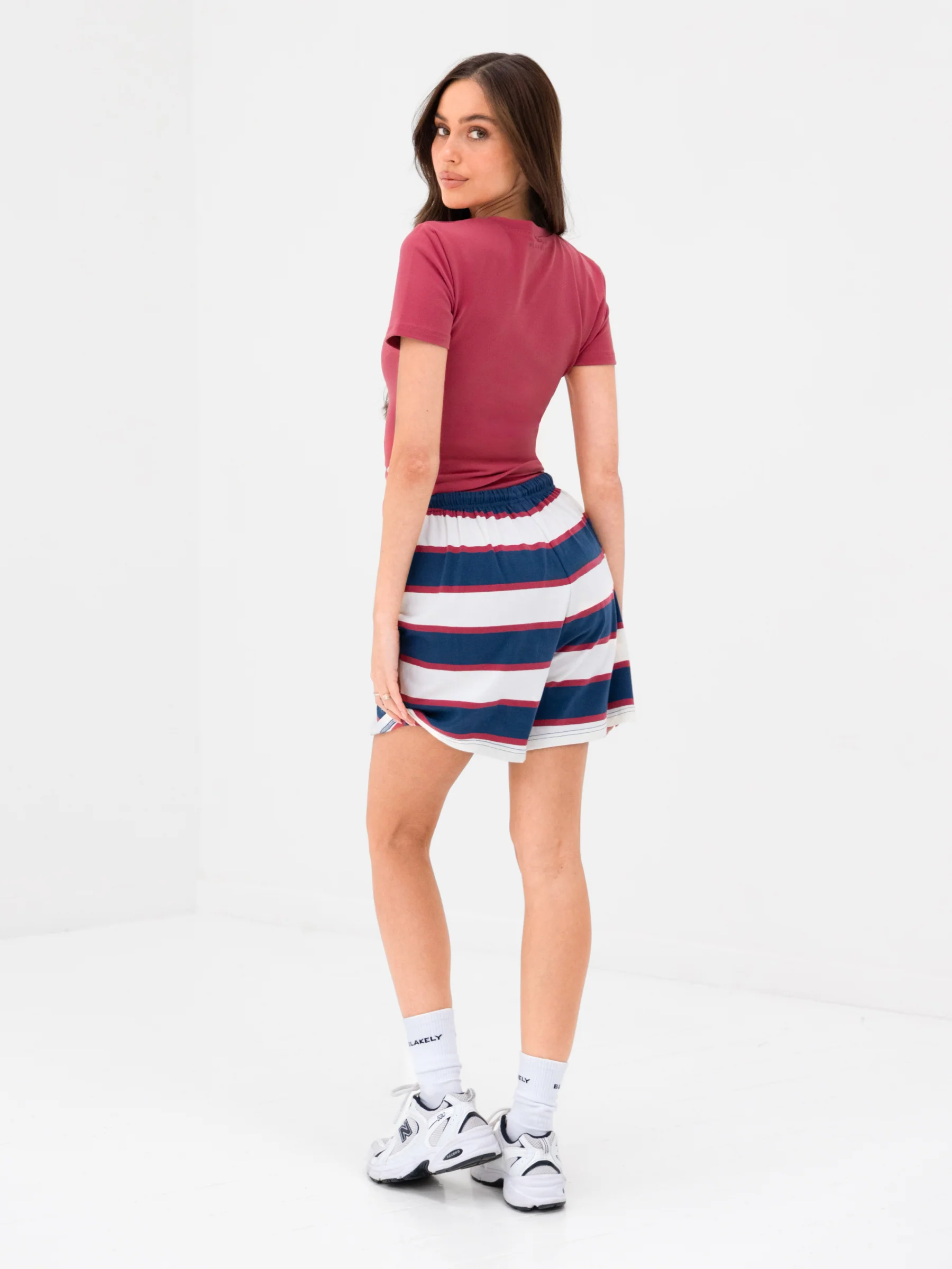 Skye Stripe Shorts - Red Mix - Image 4