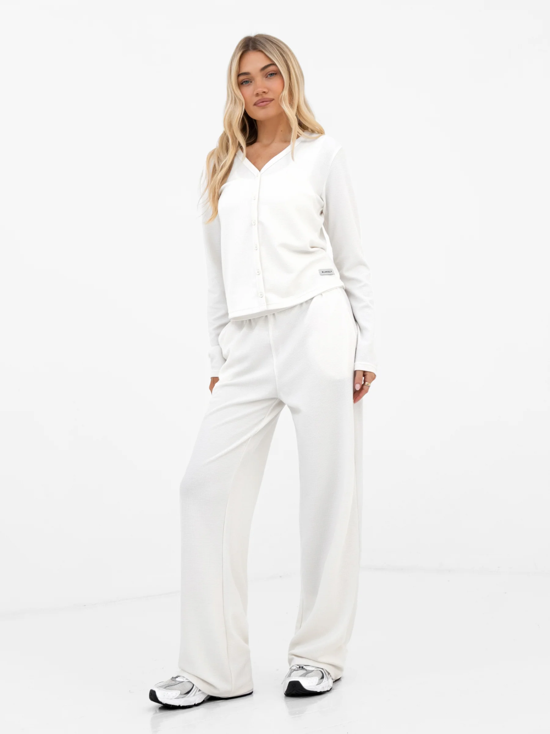 Soft Waffle Cardigan - Off White - Image 3