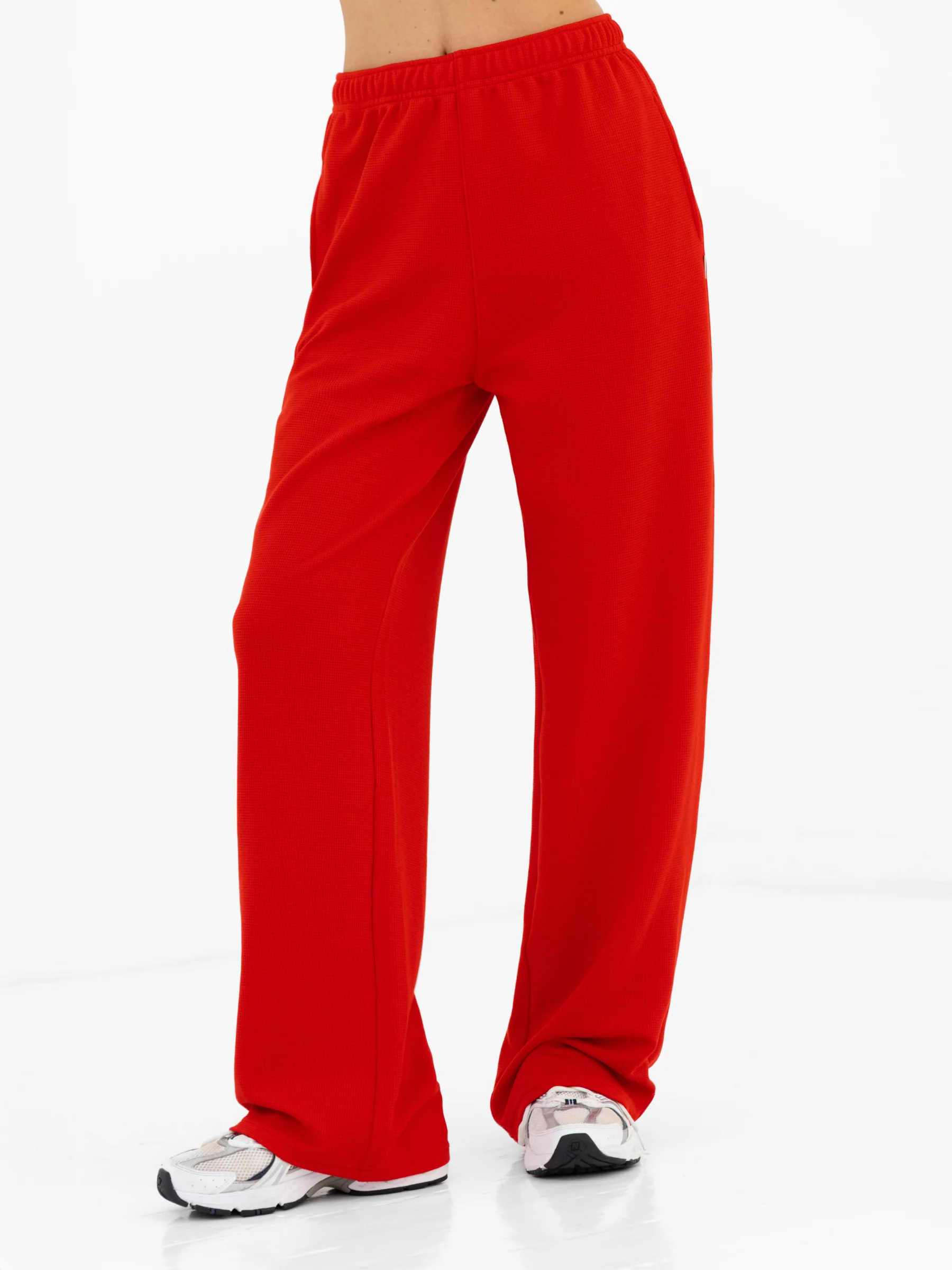 Soft Waffle Trousers - Red - Image 3