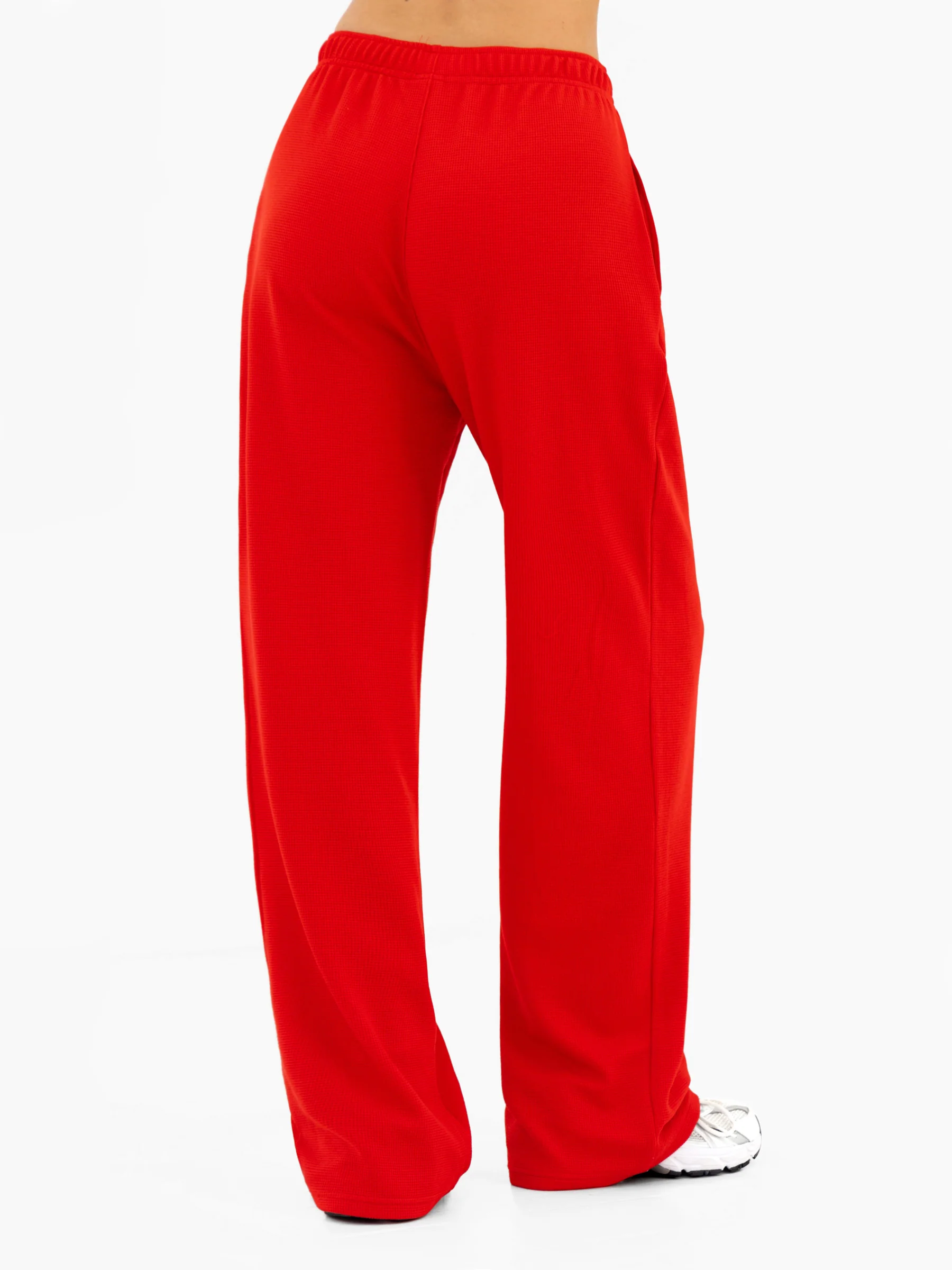 Soft Waffle Trousers - Red - Image 4