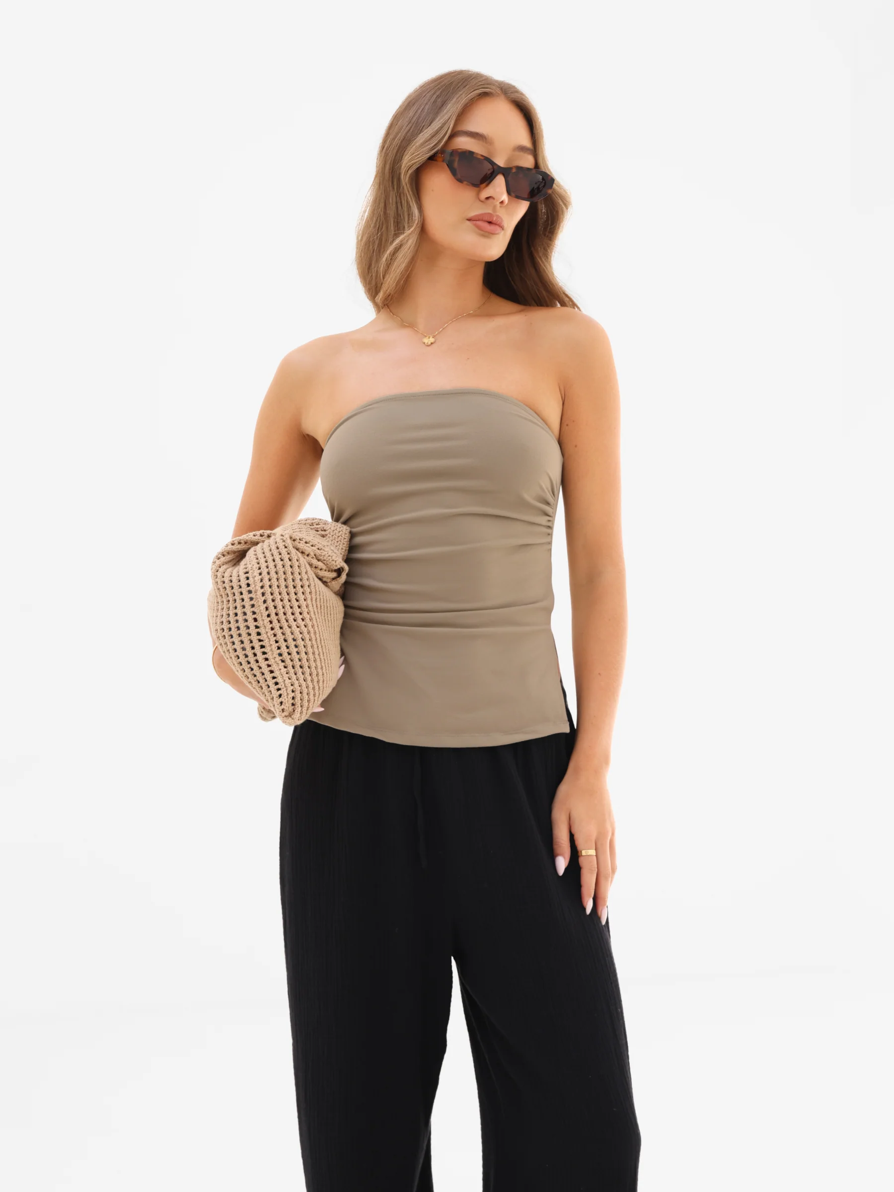Solea Bandeau Top - Taupe - Image 5