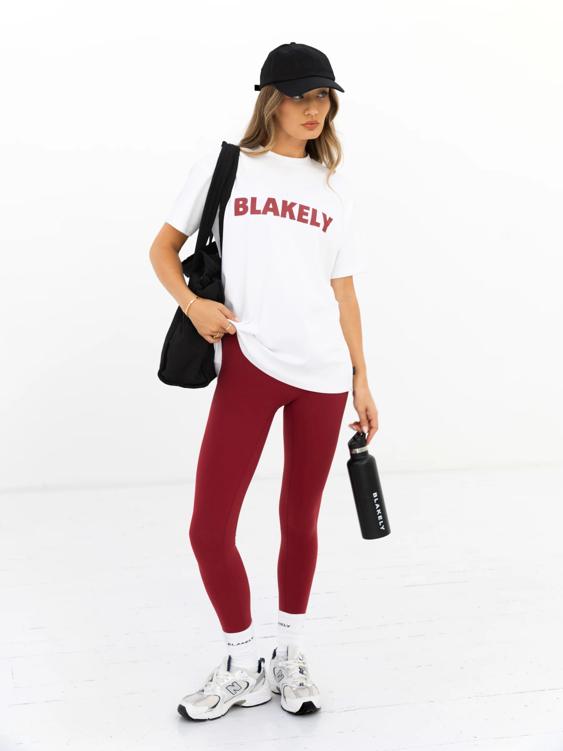 Sophia Oversized T-Shirt - White & Classic Red - Image 6