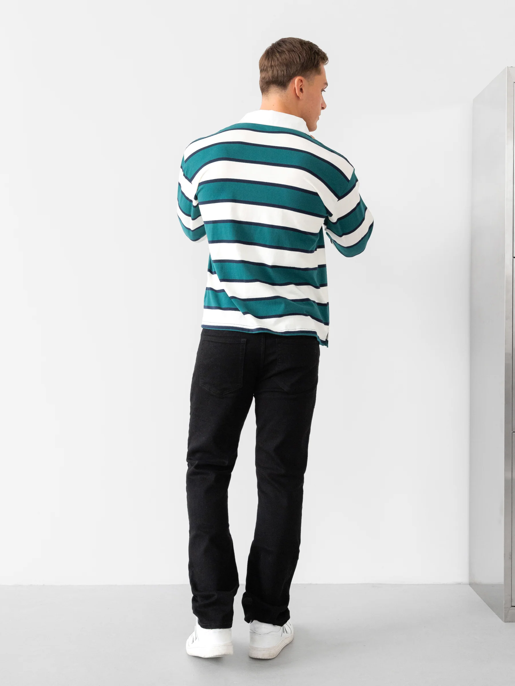 Stanley Stripe Rugby Shirt - Green Mix - Image 4