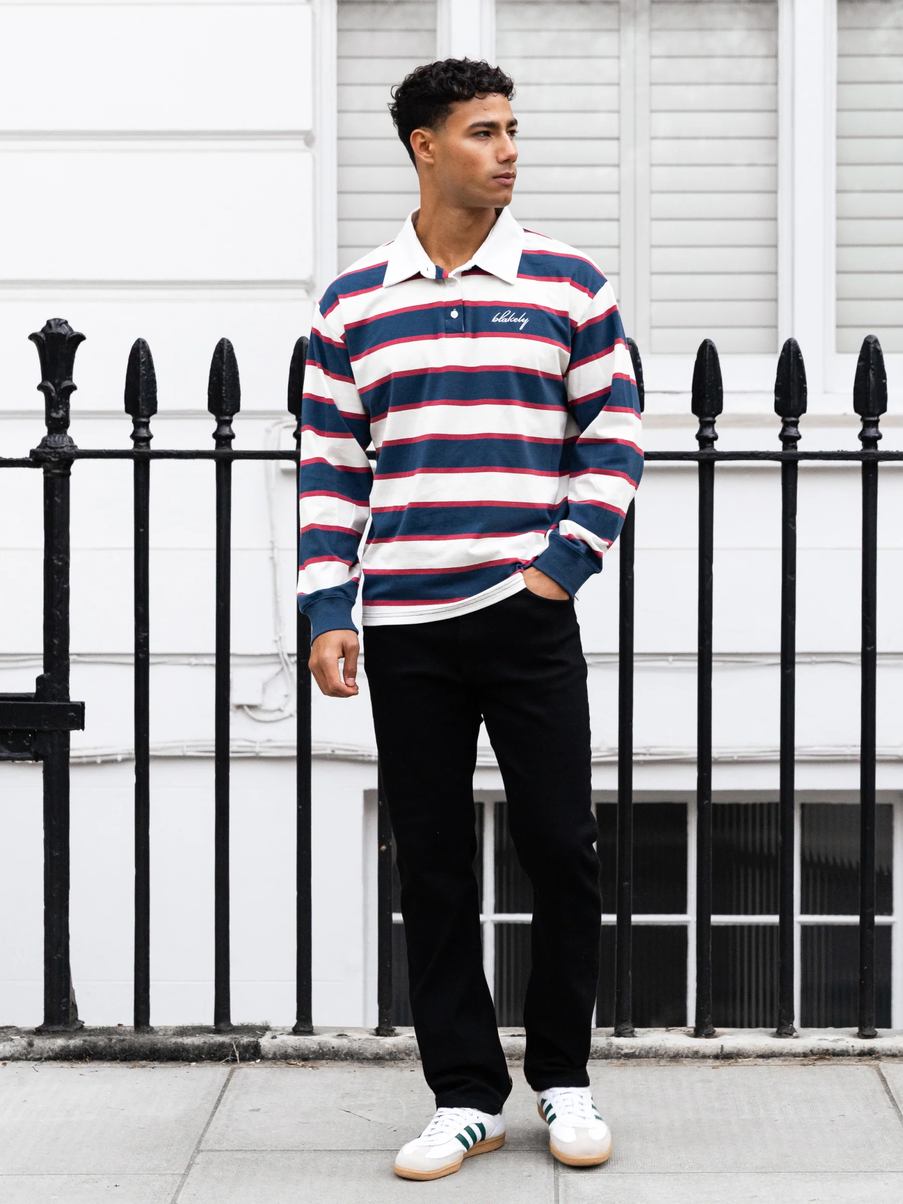 Stanley Stripe Rugby Shirt - Red Mix - Image 3