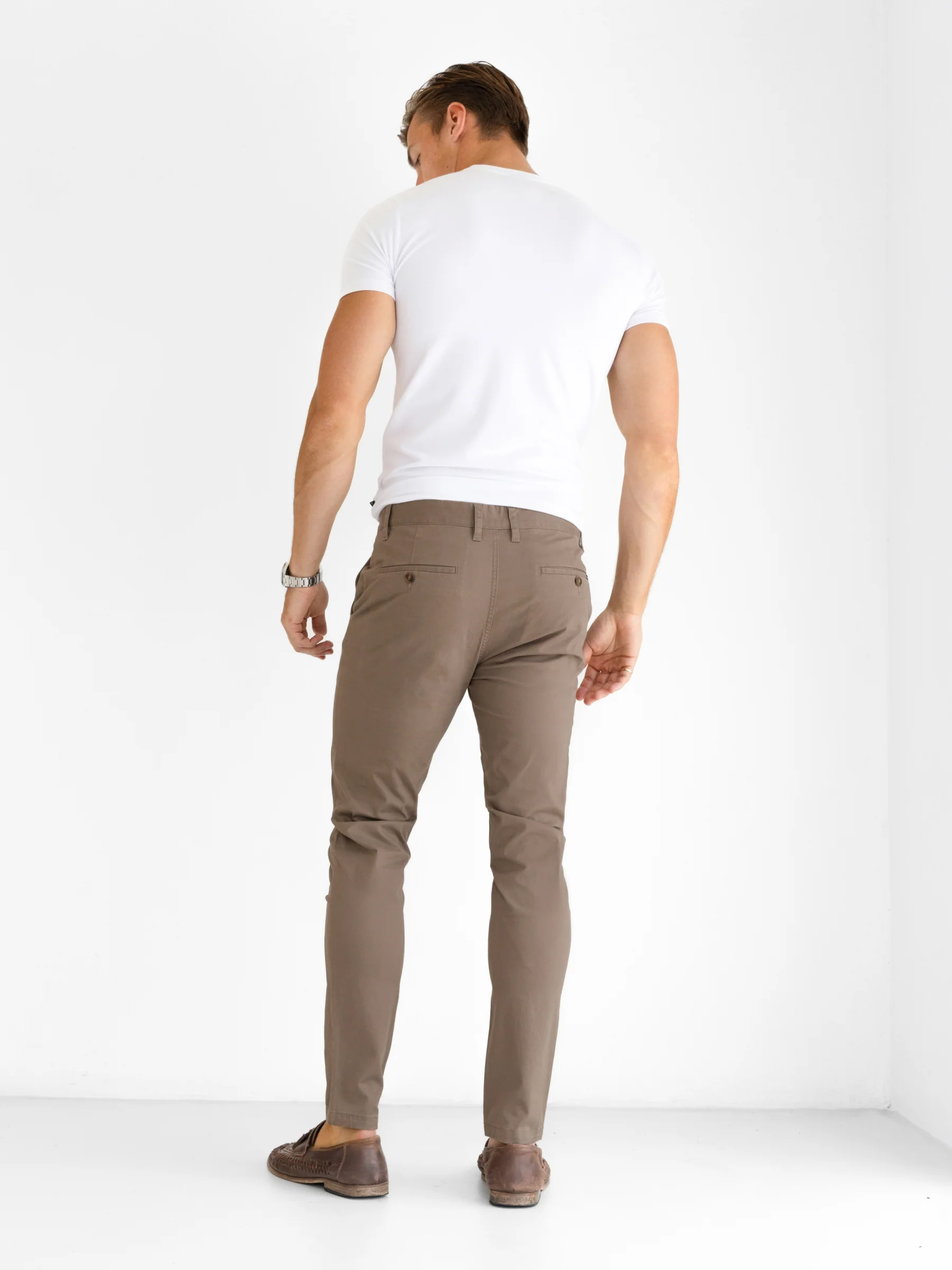 Stretch Chinos - Brown - Image 4