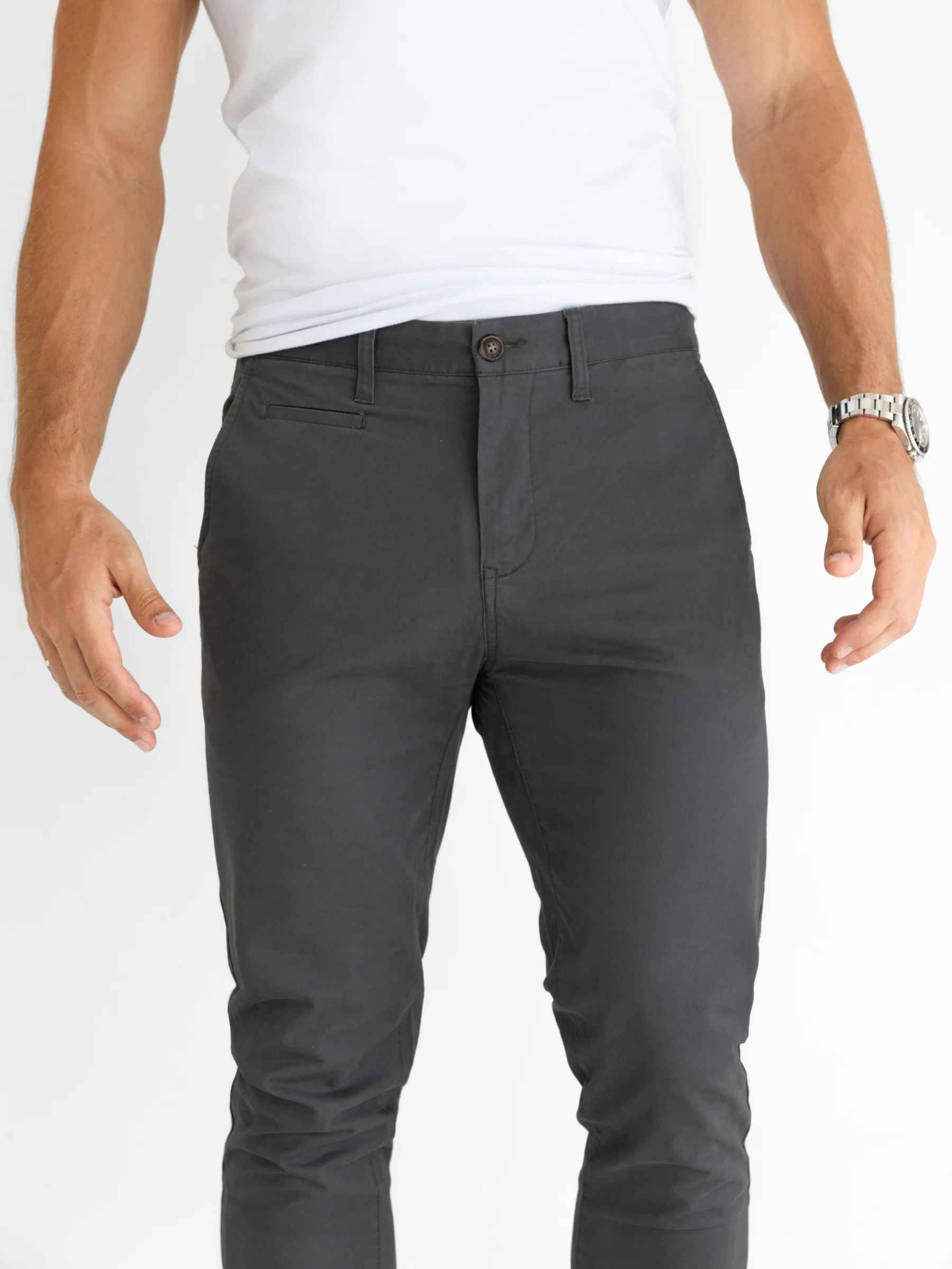 Stretch Chinos - Graphite - Image 5