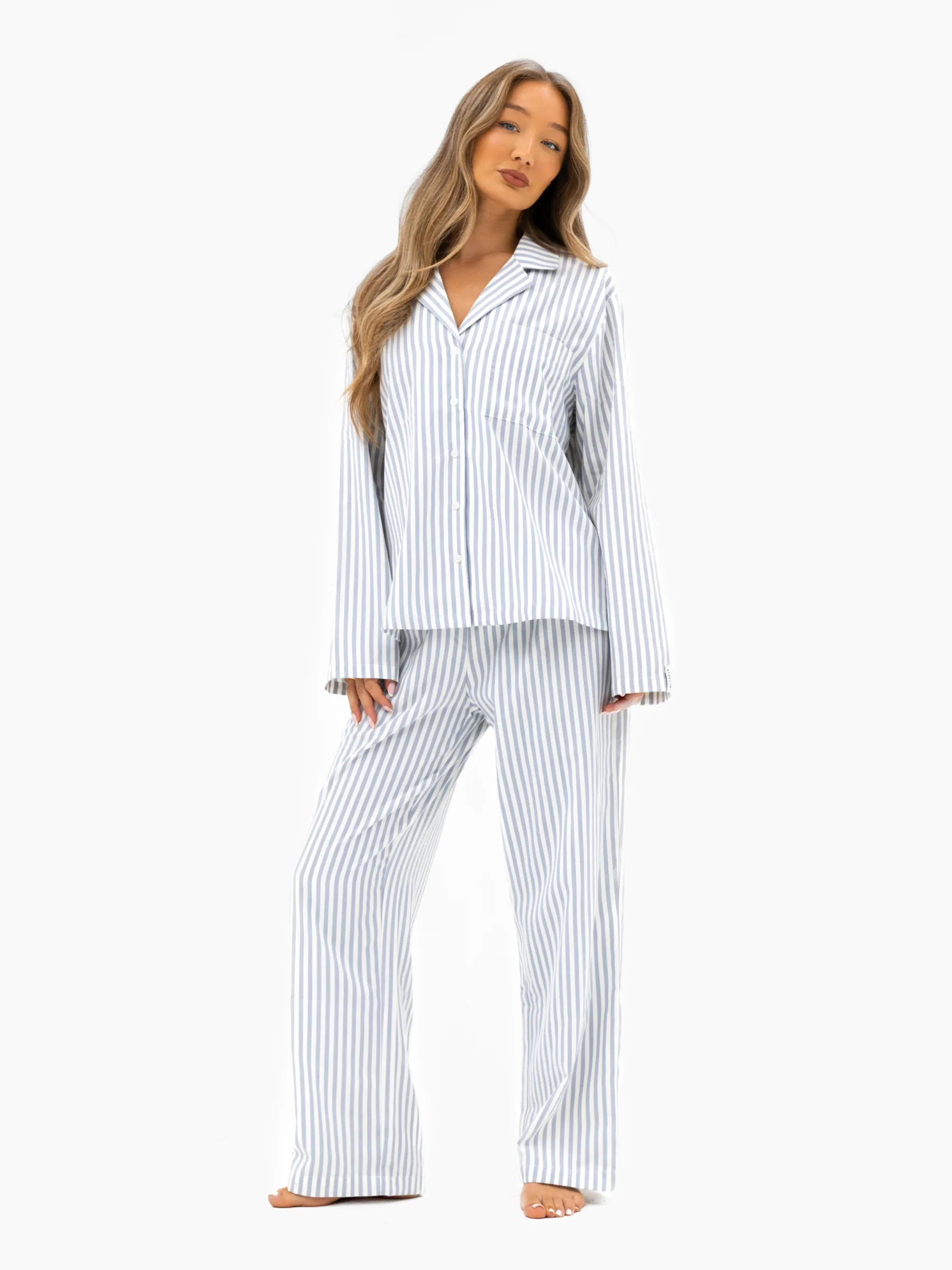 Suki Stripe Shirt - Light Grey Stripe - Image 3