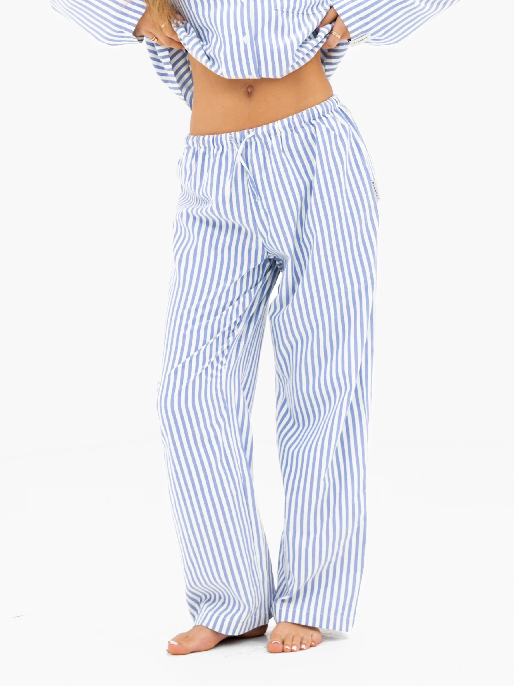 Suki Stripe Trousers - Blue Stripe - Image 5
