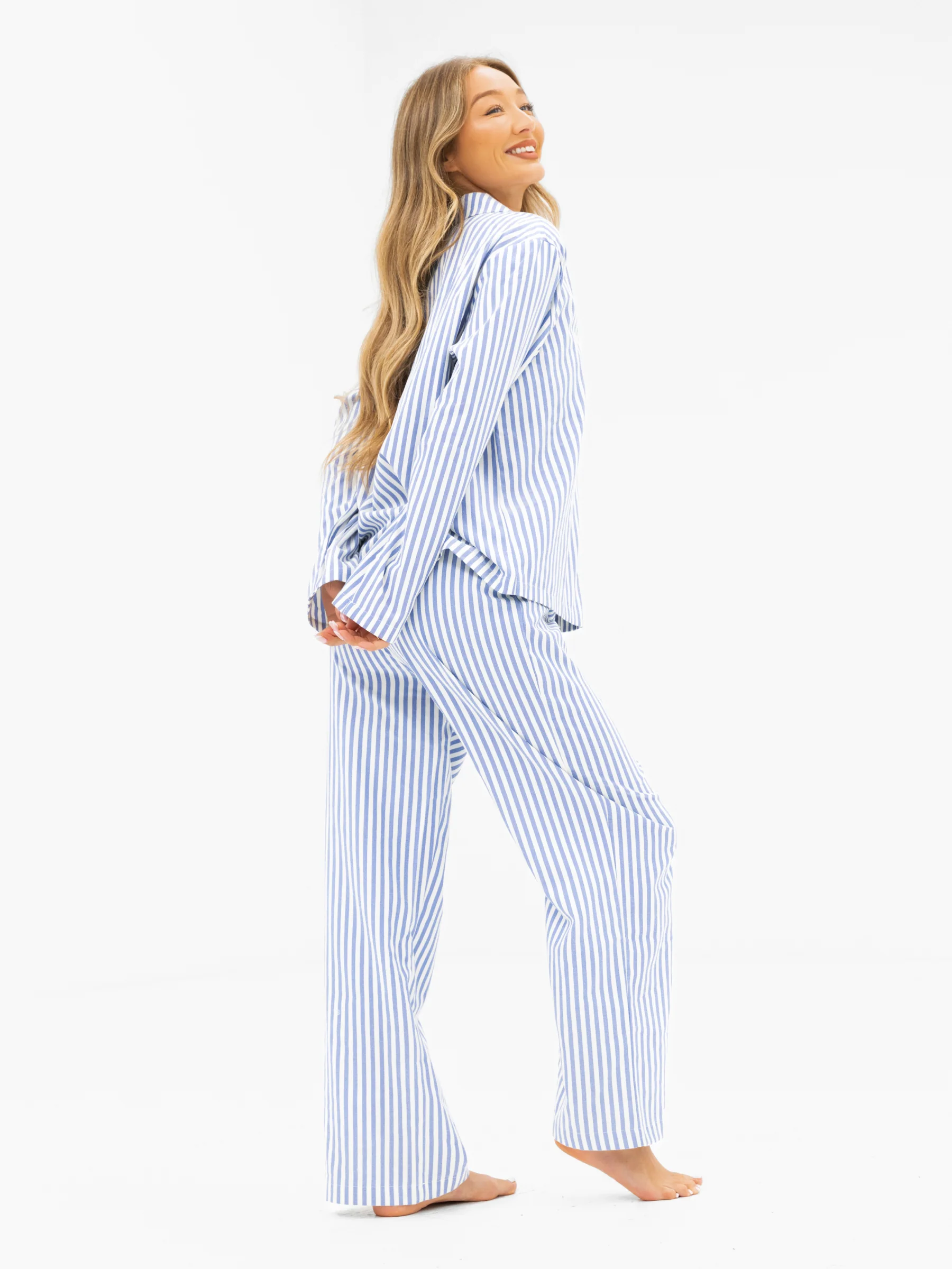 Suki Stripe Trousers - Blue Stripe - Image 6