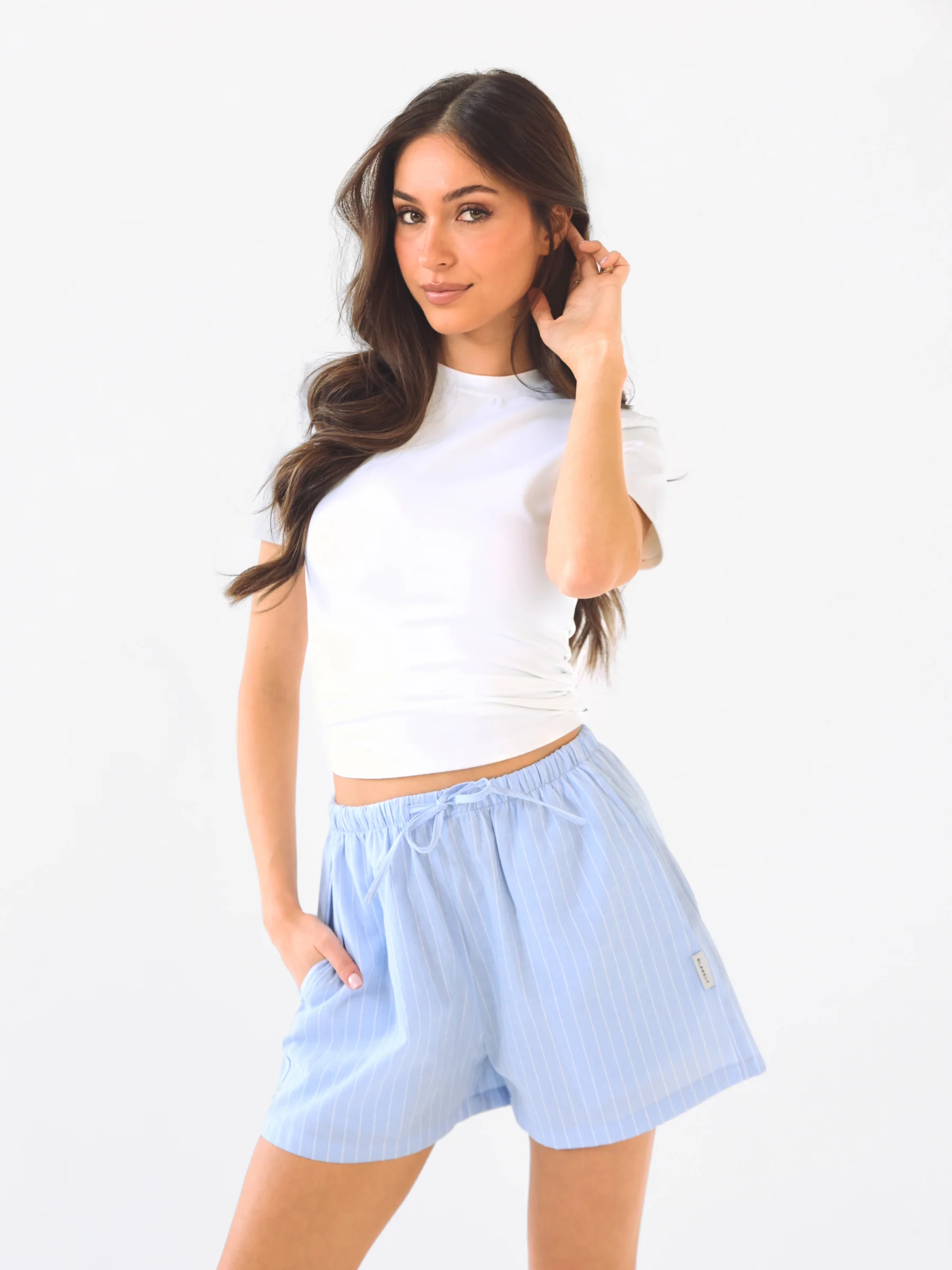 Summer Stripe Shorts - Blue Stripe - Image 4