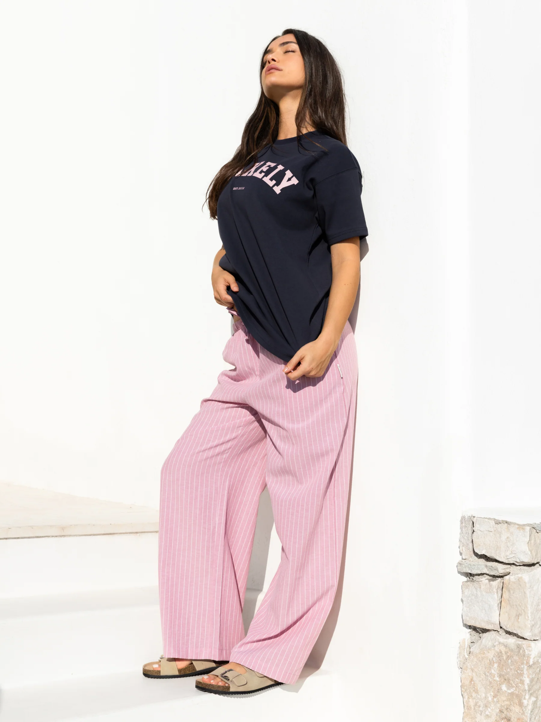 Summer Stripe Trousers - Pink Stripe - Image 4