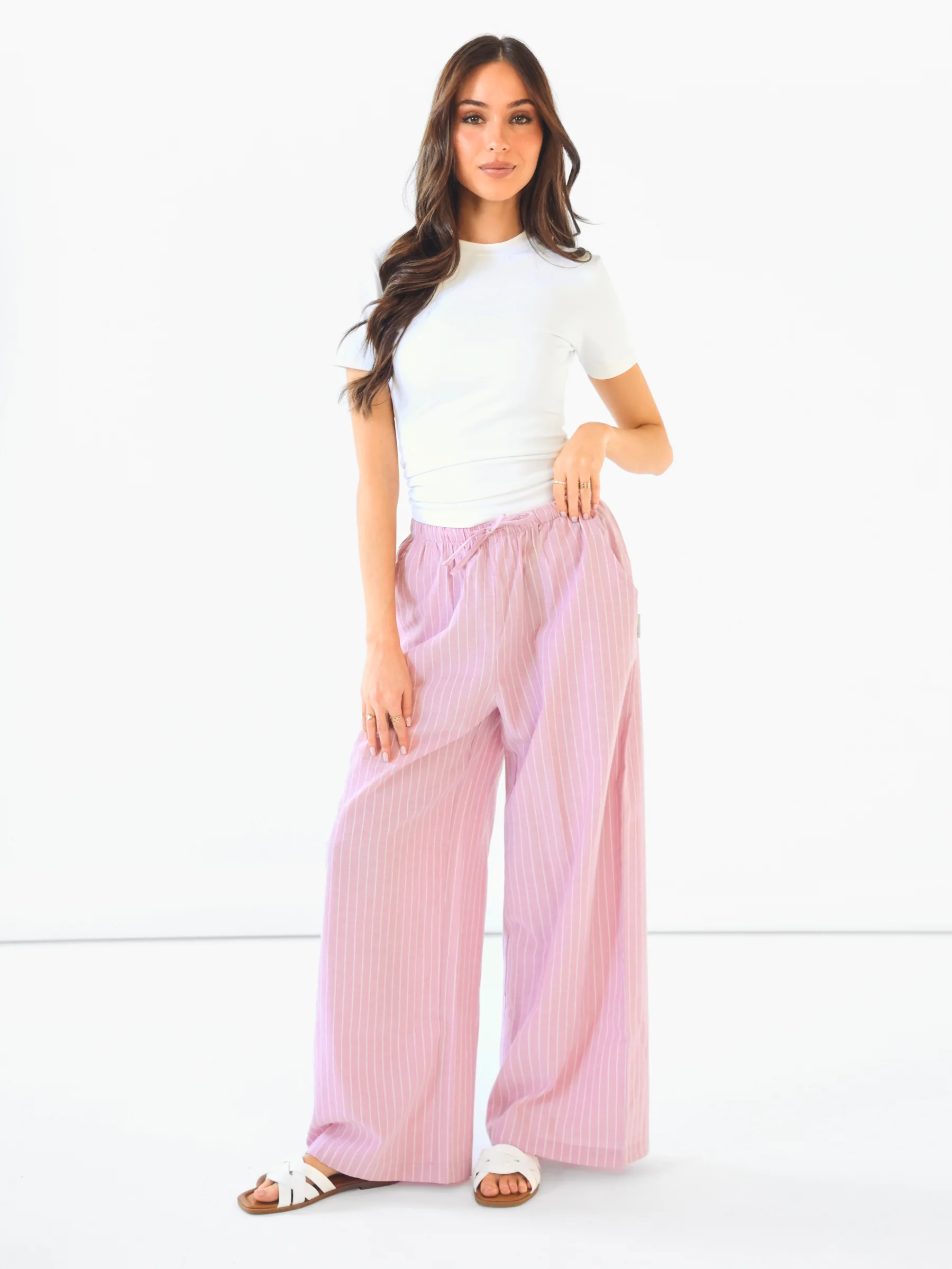 Summer Stripe Trousers - Pink Stripe - Image 5