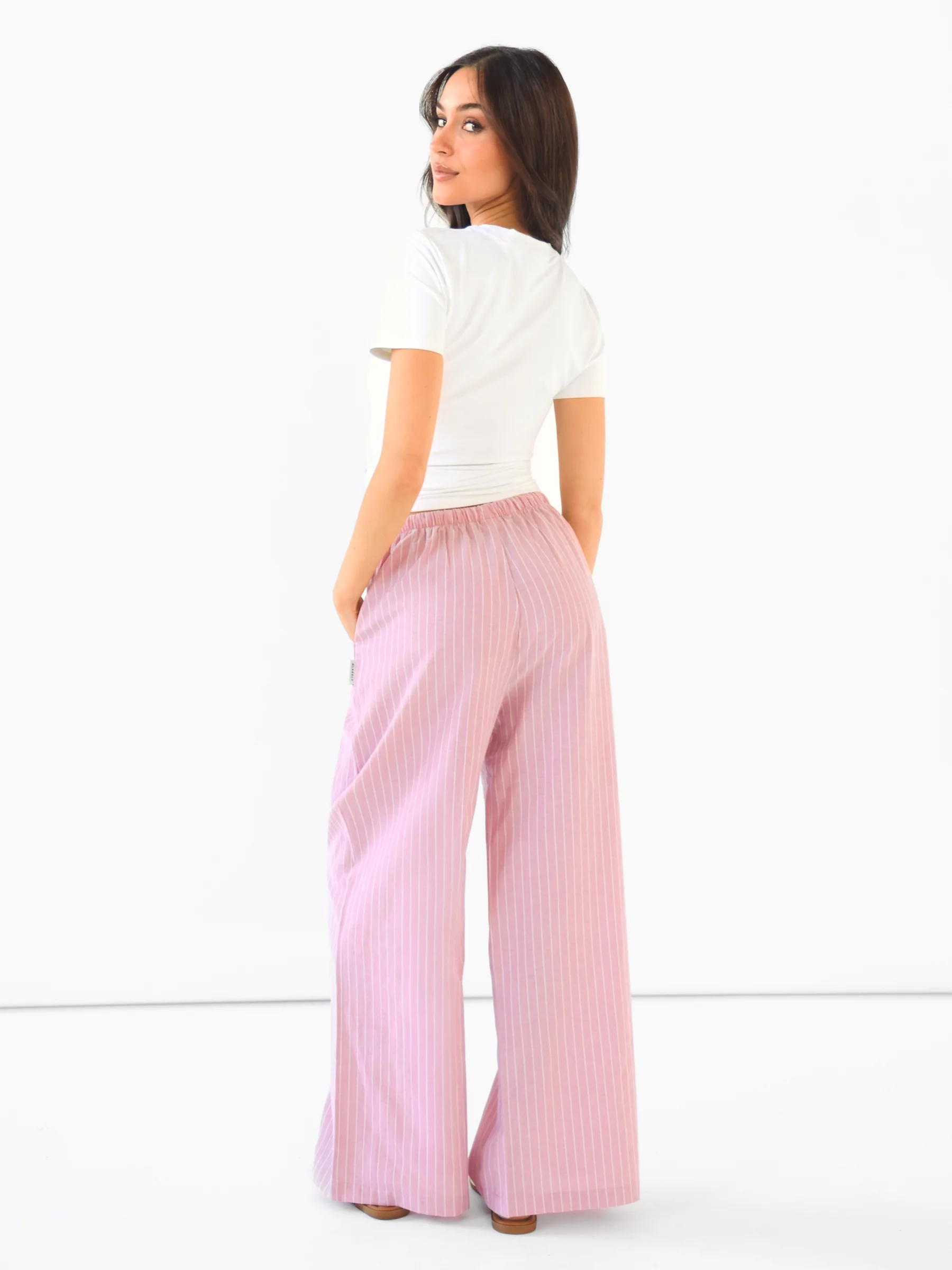 Summer Stripe Trousers - Pink Stripe - Image 6