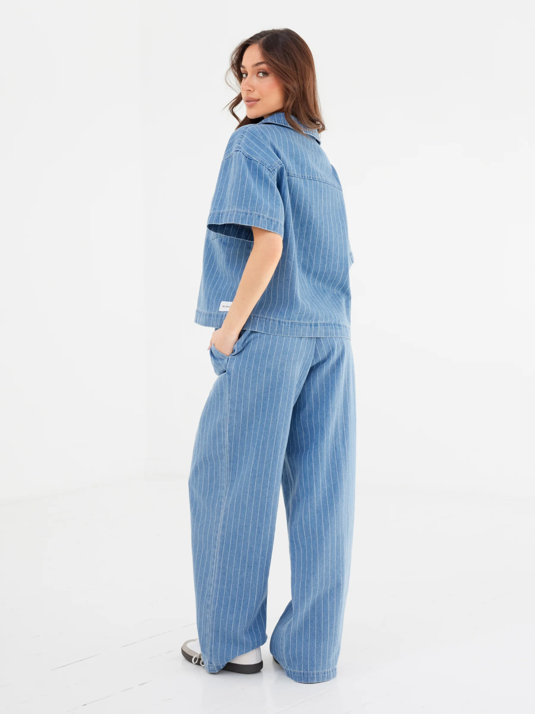 Tatum Pinstripe Jeans - Mid Blue - Image 6
