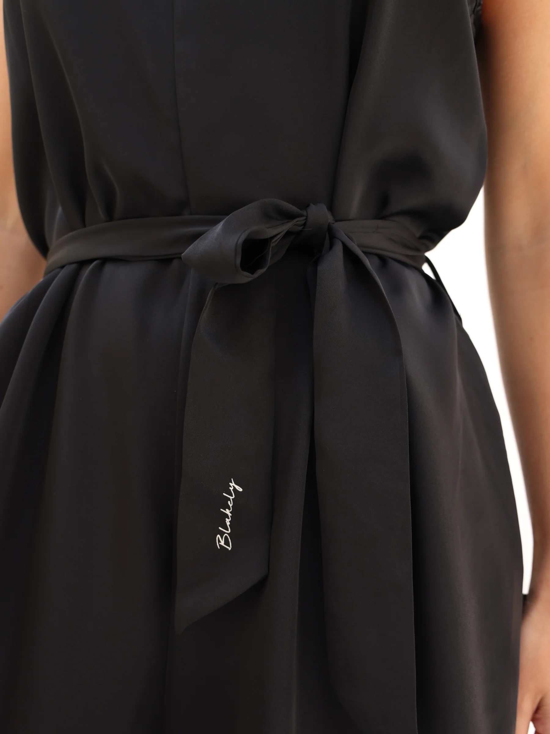 Thalia Satin Jumpsuit - Black - Image 8