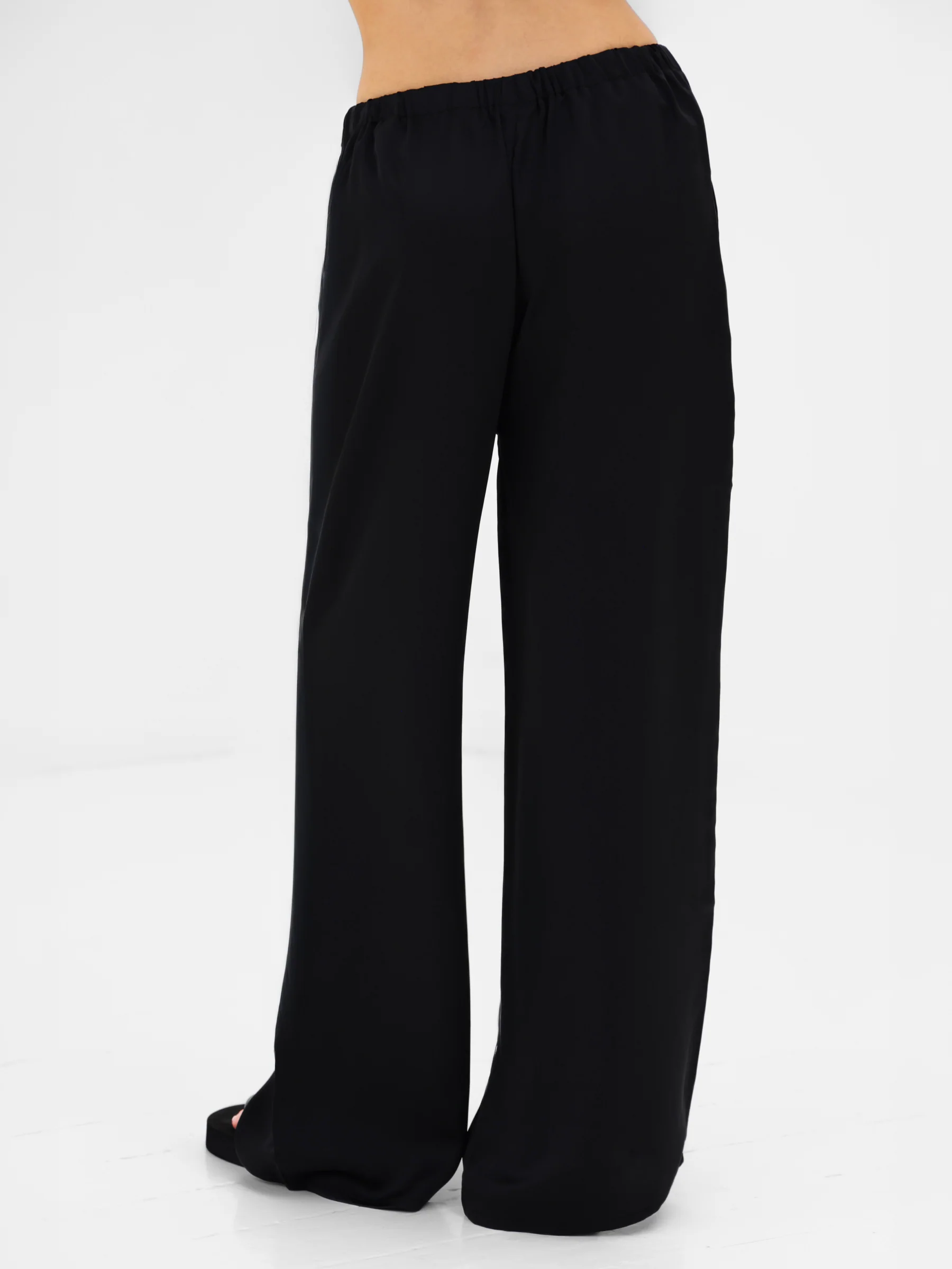 Thalia Satin Trousers - Black - Image 5