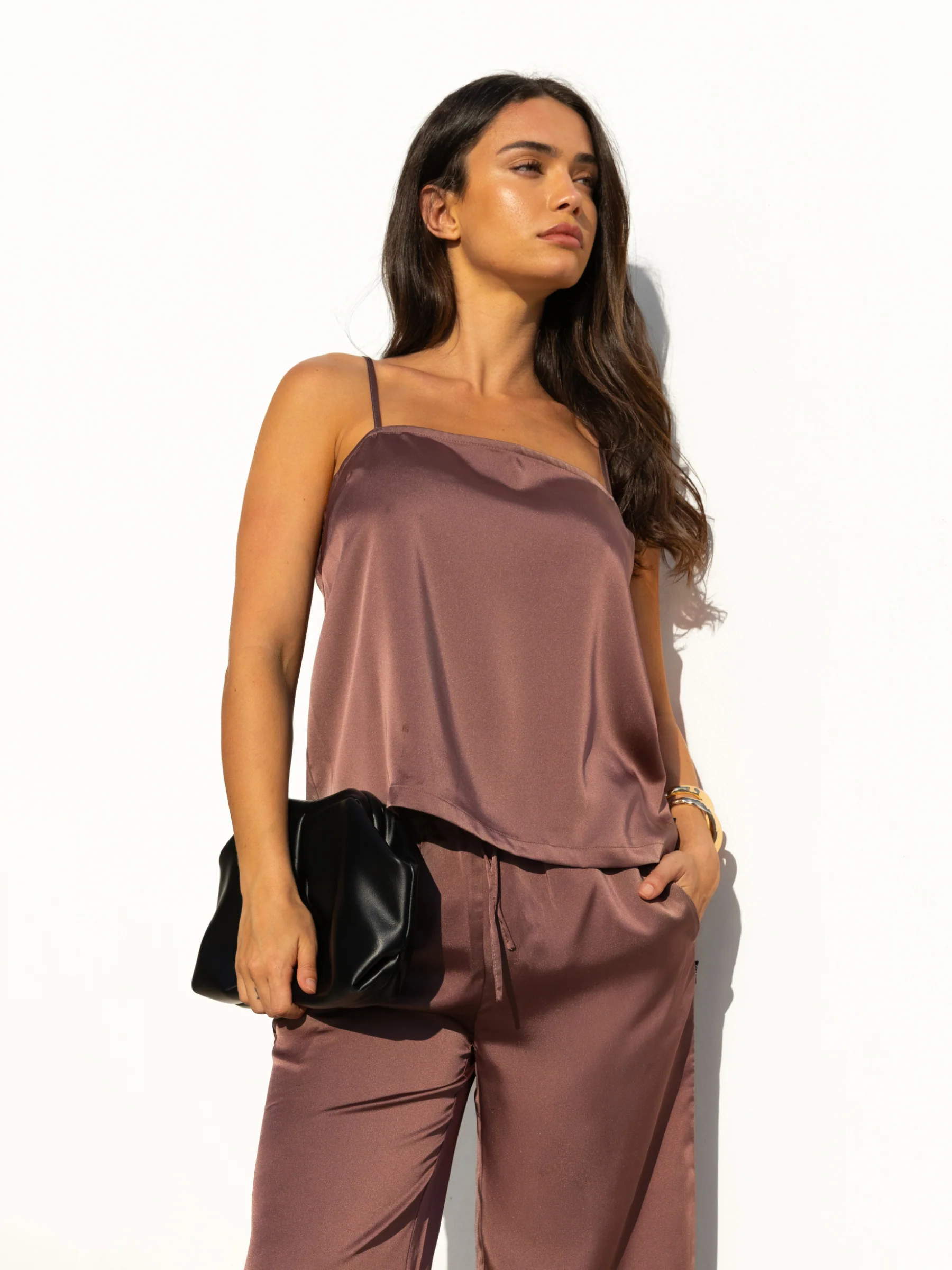 Thalia Satin Trousers - Mauve - Image 5