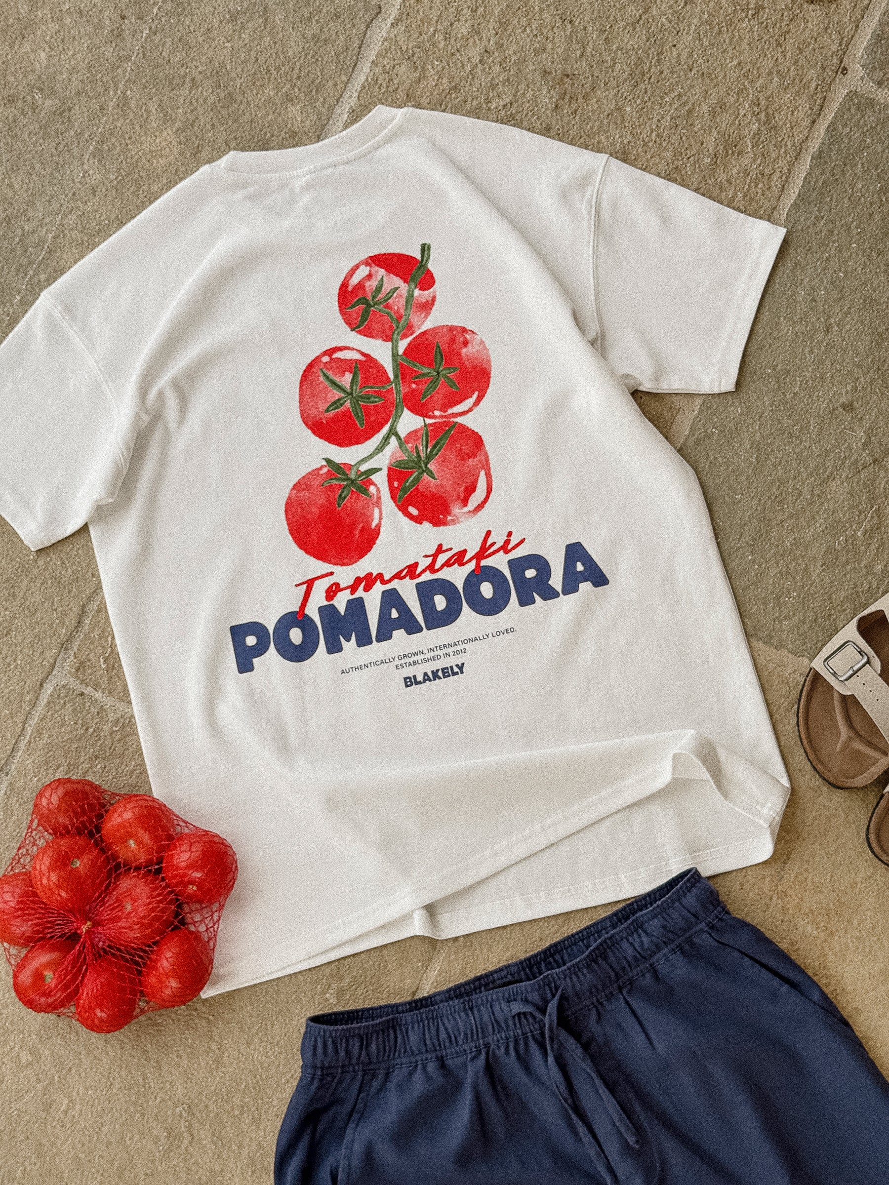 Tomato Print Relaxed T-Shirt - White - Image 4