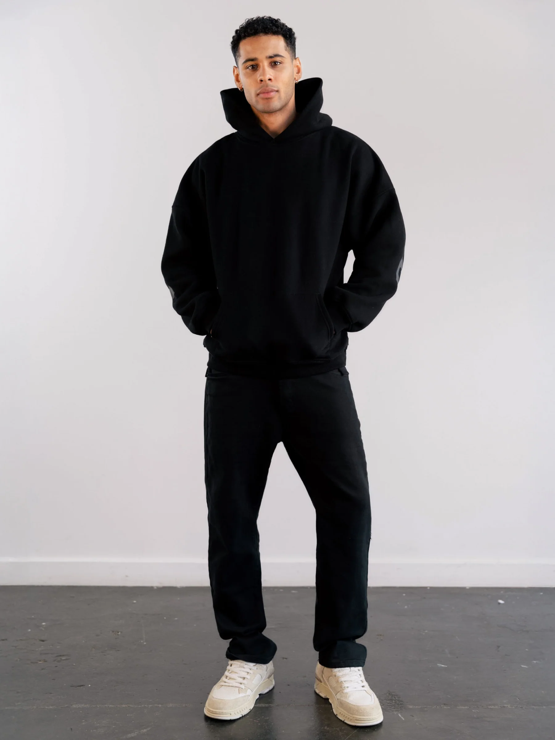 Tonal Idris Oversized Hoodie - Black - Image 6