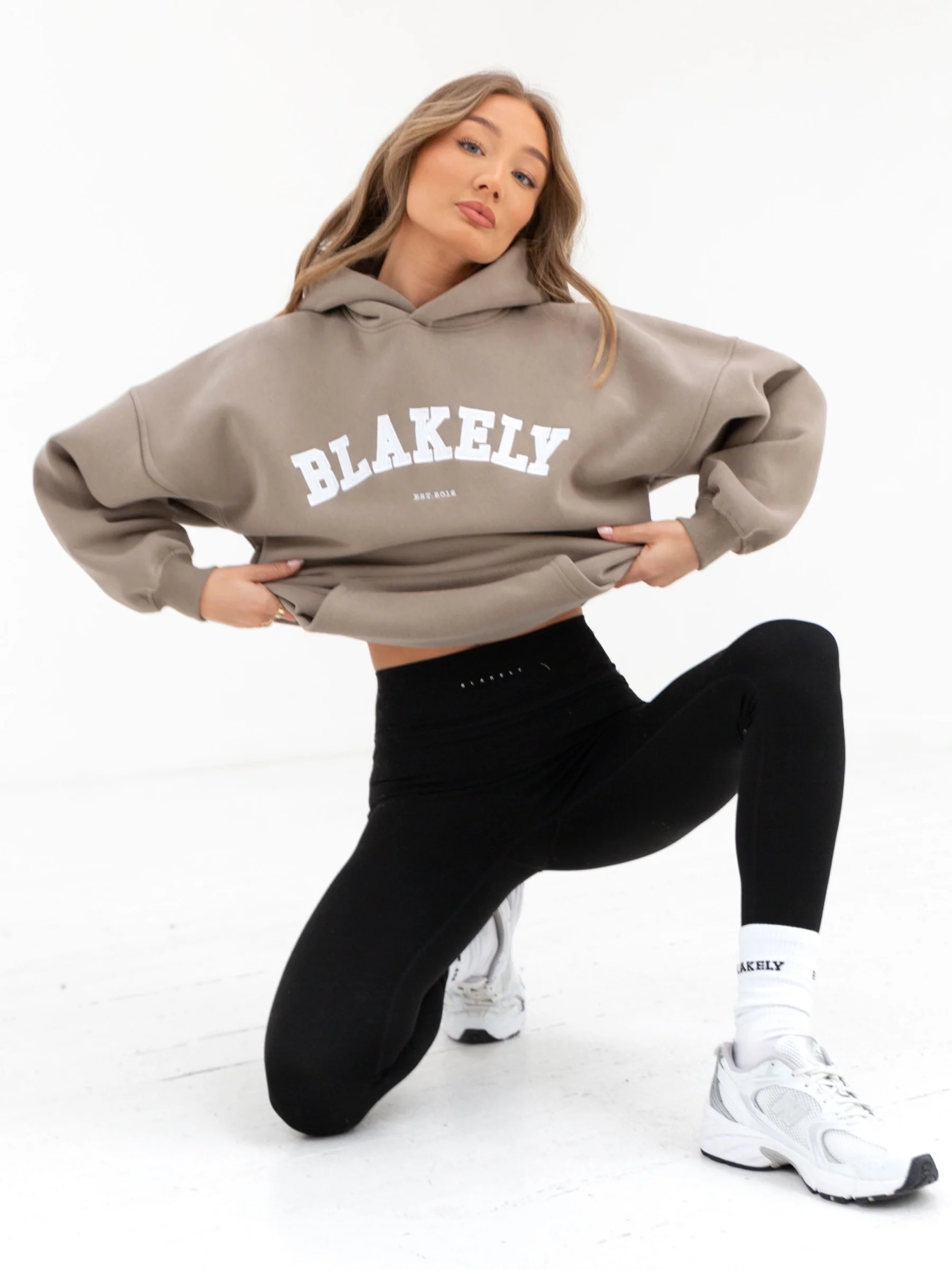 Varsity Oversized Hoodie - Light Beige - Image 3