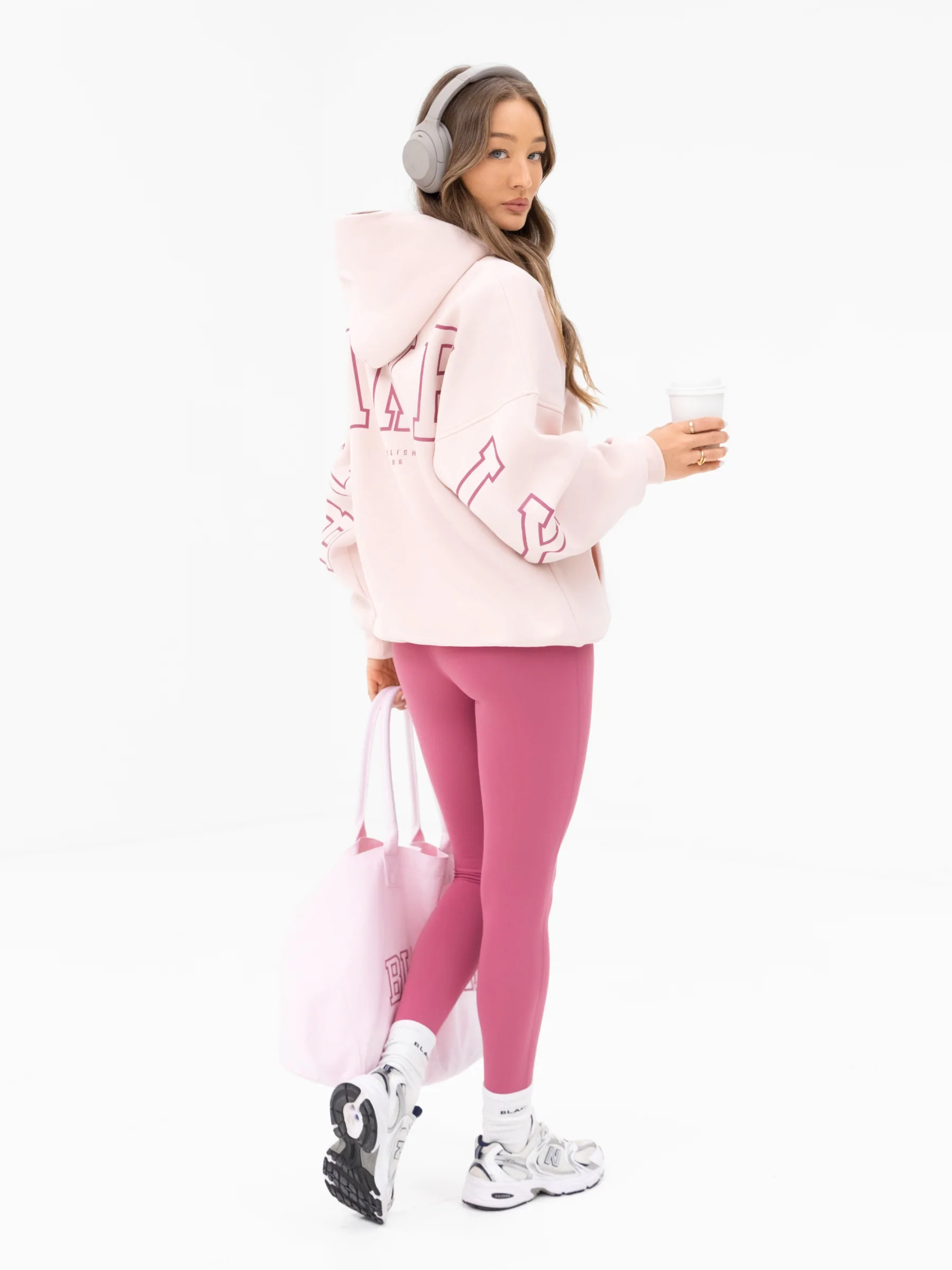 Varsity Isabel Oversized Hoodie - Ballet Pink - Image 6