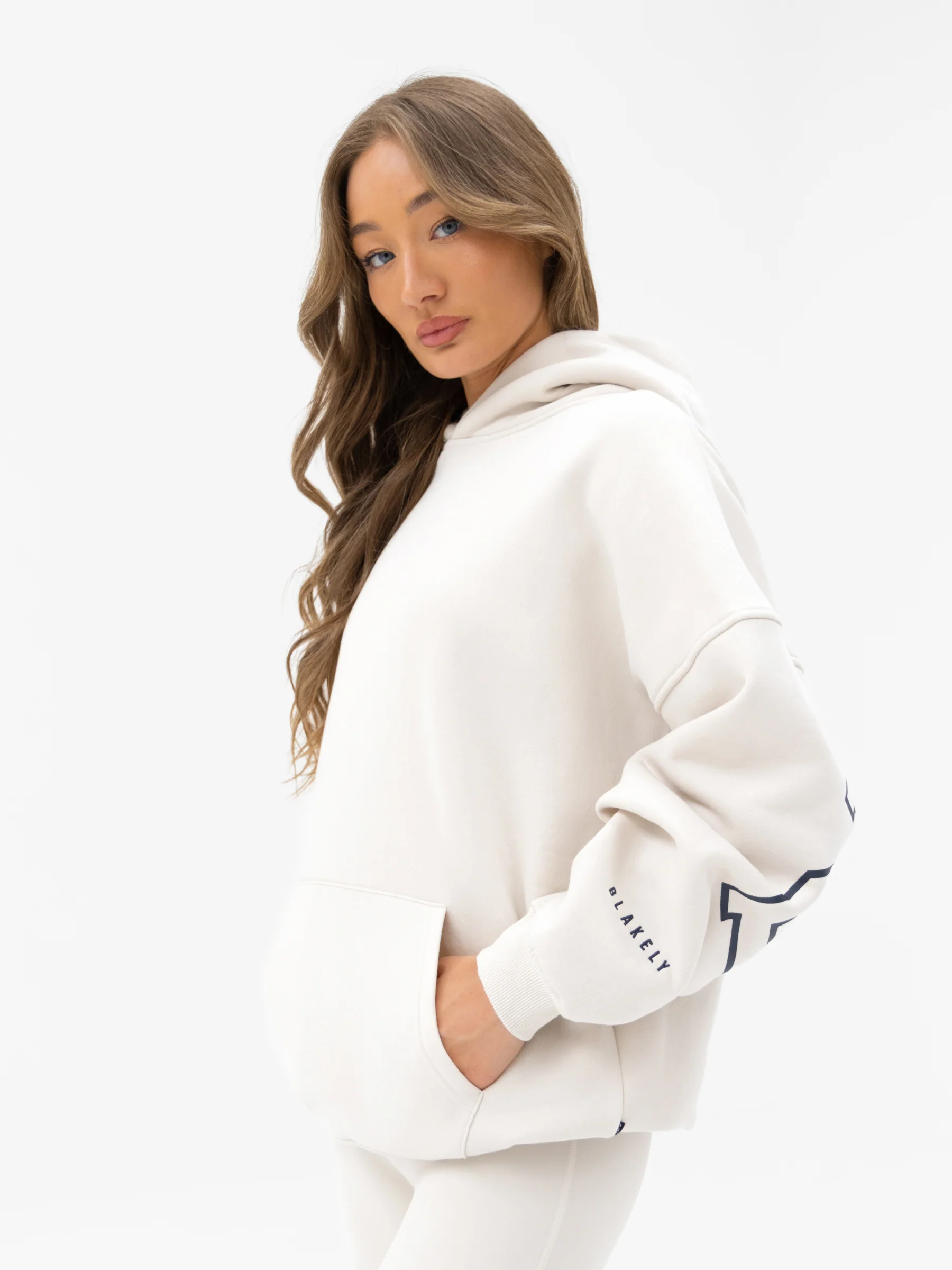 Varsity Isabel Oversized Hoodie - Chalk - Image 6