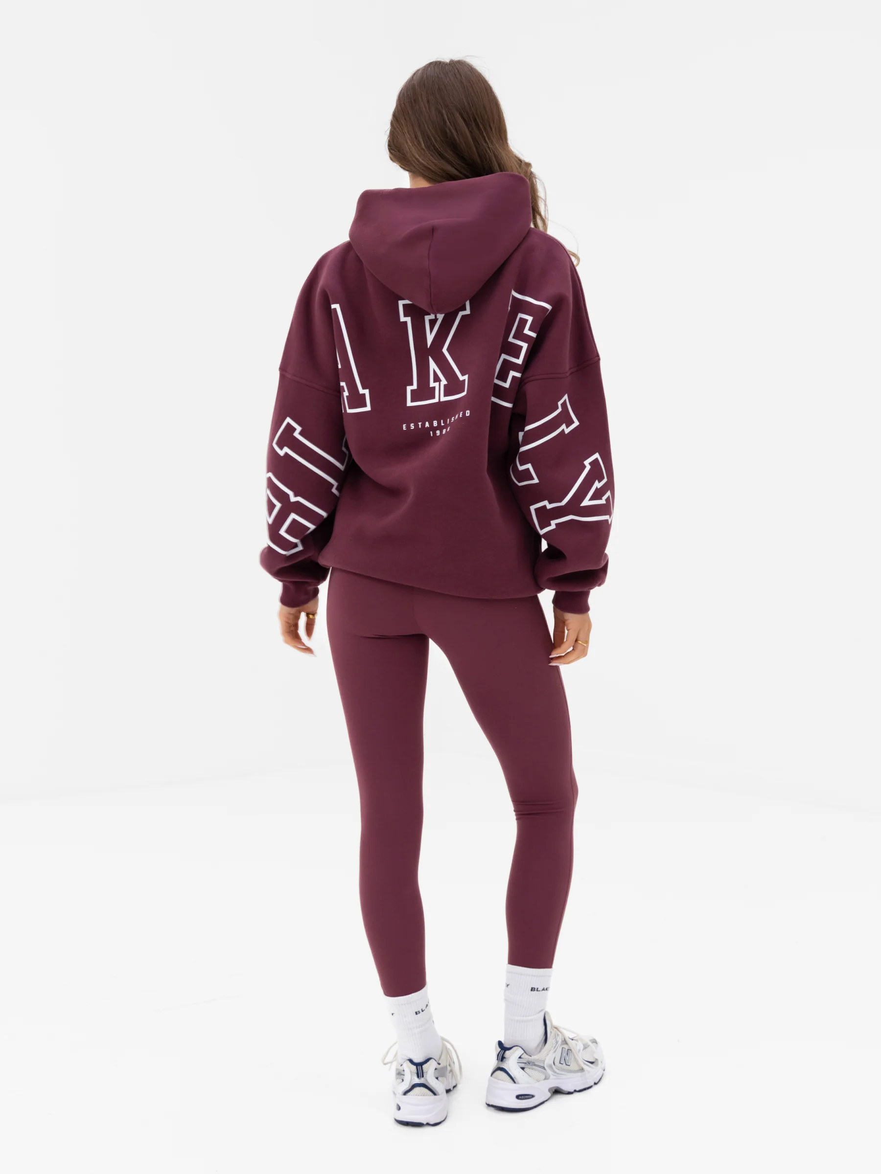 Varsity Isabel Oversized Hoodie - Old Burgundy - Image 6