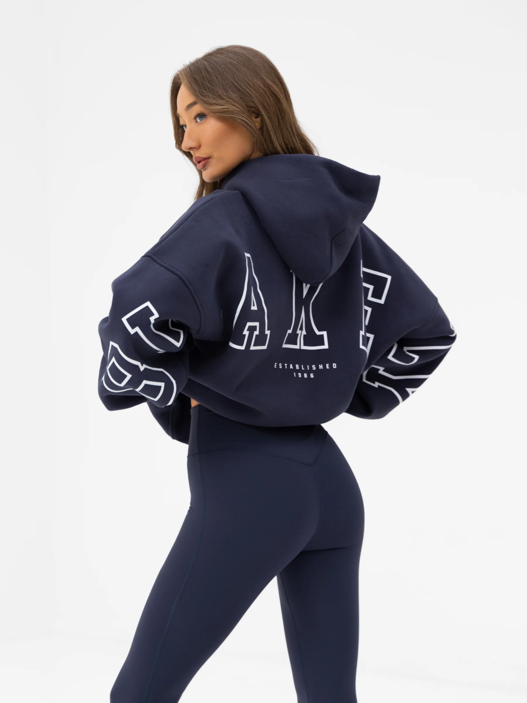 Varsity Isabel Oversized Hoodie - True Navy - Image 5