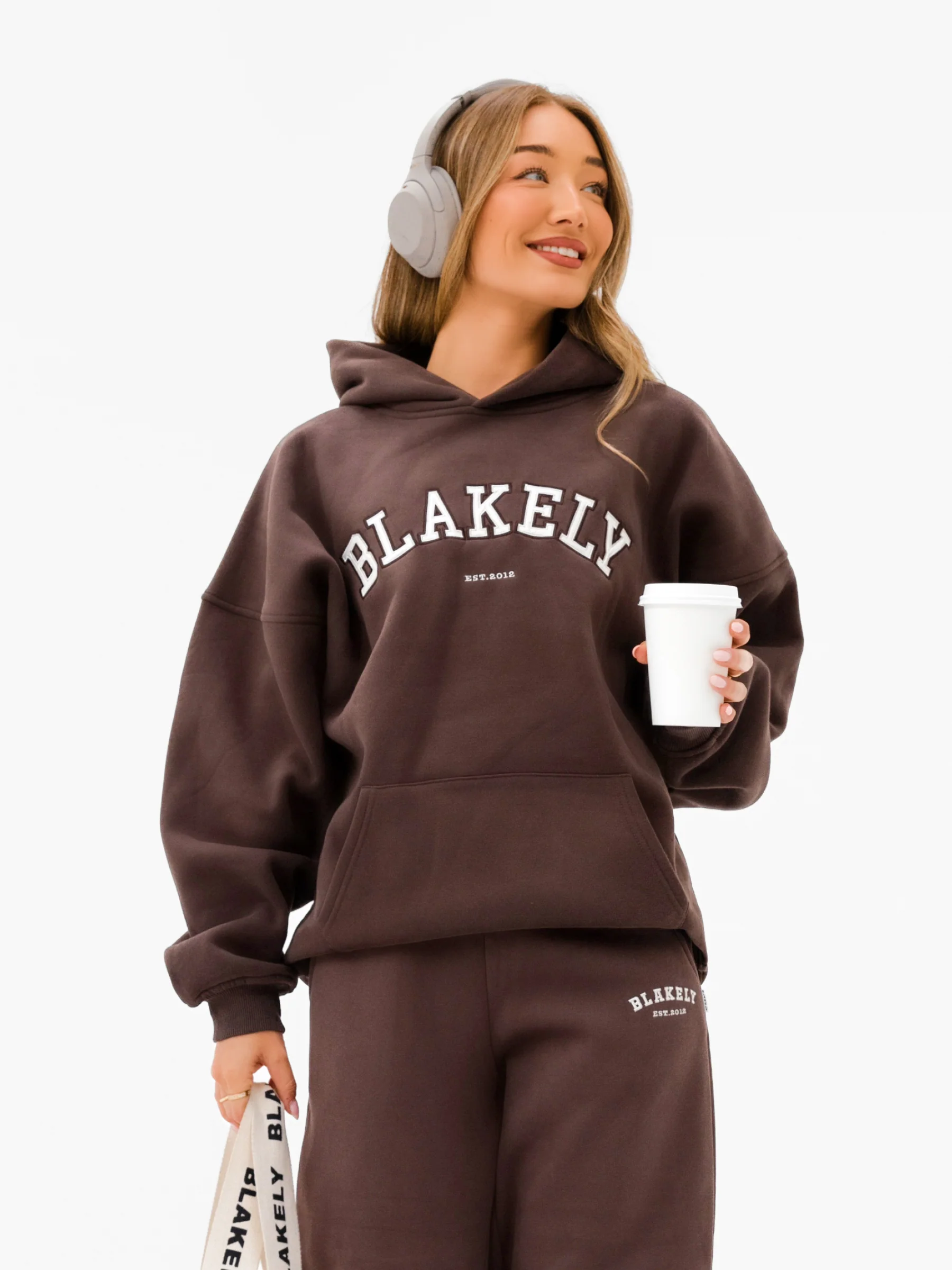 Varsity Oversized Hoodie - Dark Chocolate - Image 4