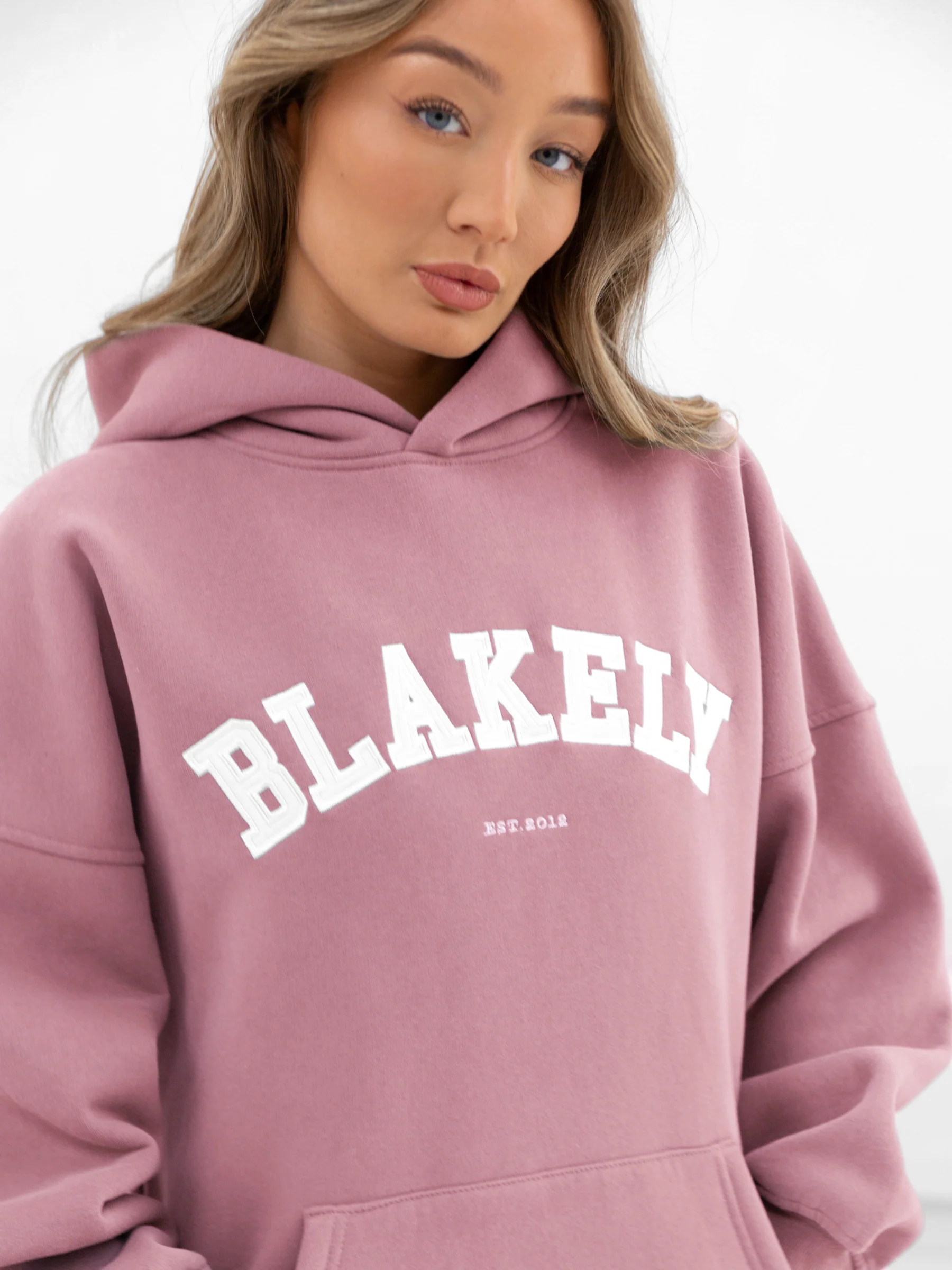 Varsity Oversized Hoodie - Dusty Pink - Image 3