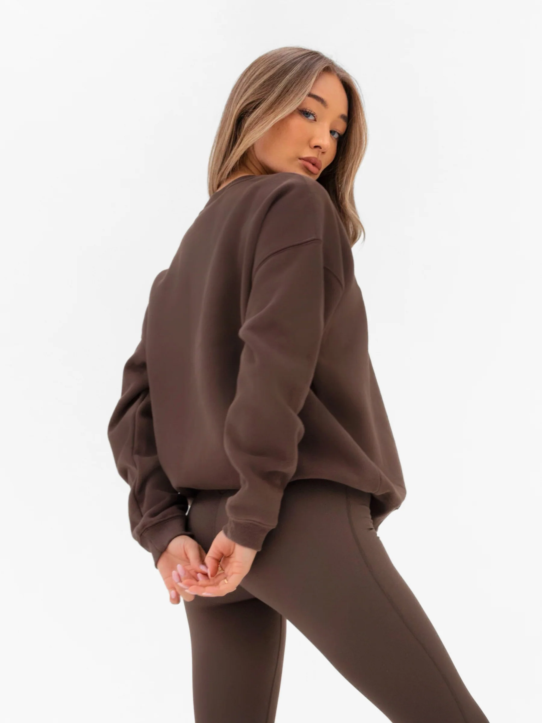Varsity Oversized Jumper - Dark Chocolate - Image 5