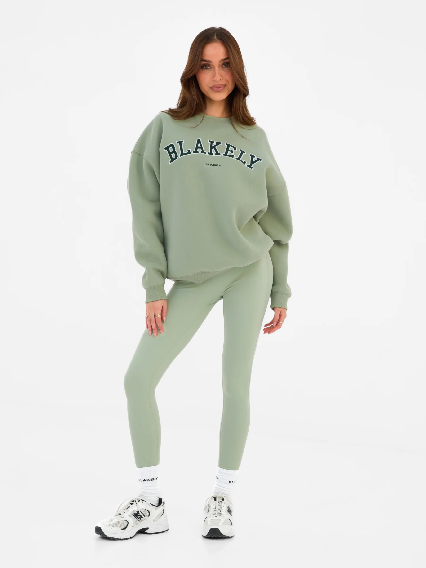 Varsity Oversized Jumper - Light Green - Image 3