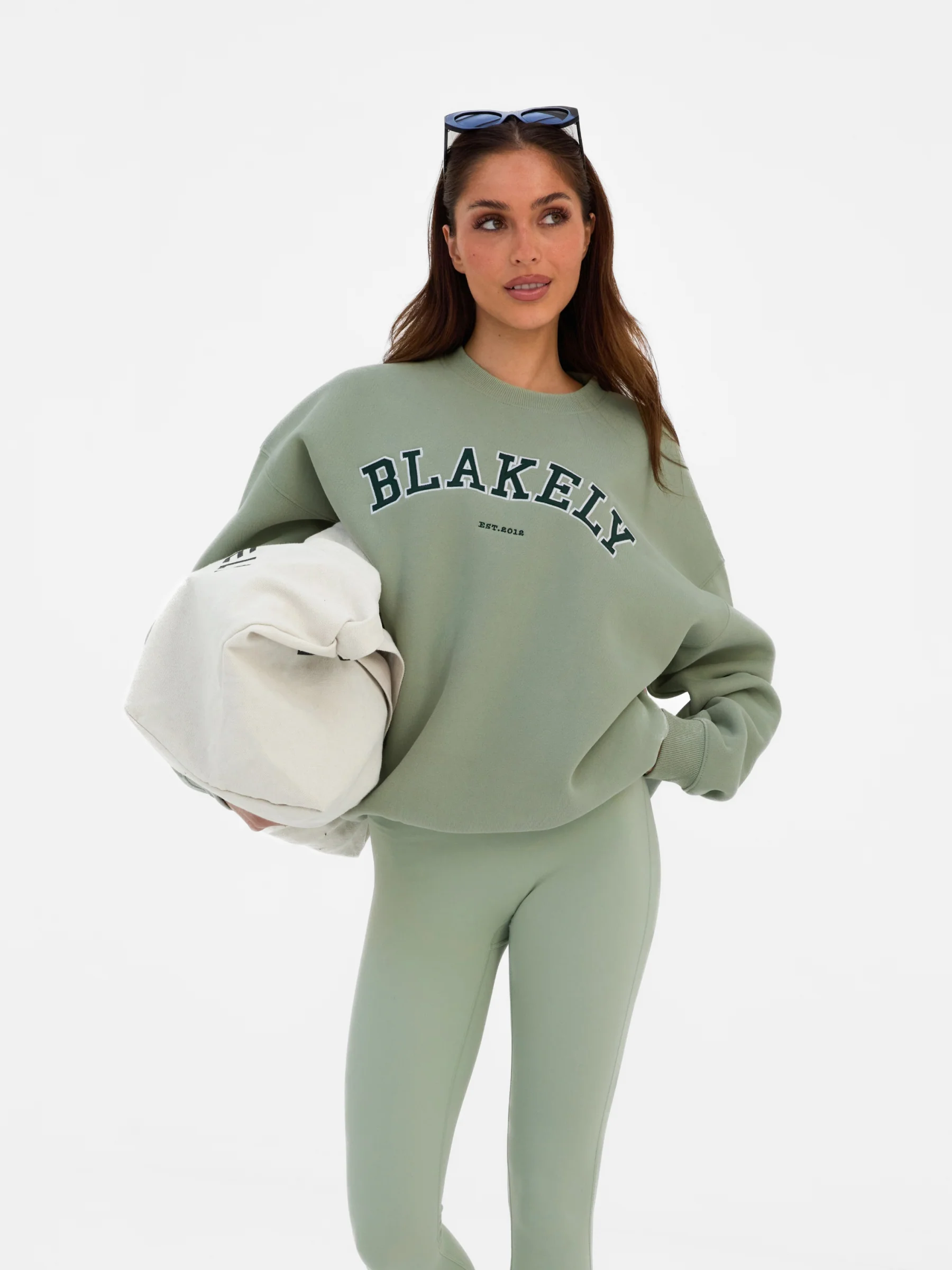 Varsity Oversized Jumper - Light Green - Image 4