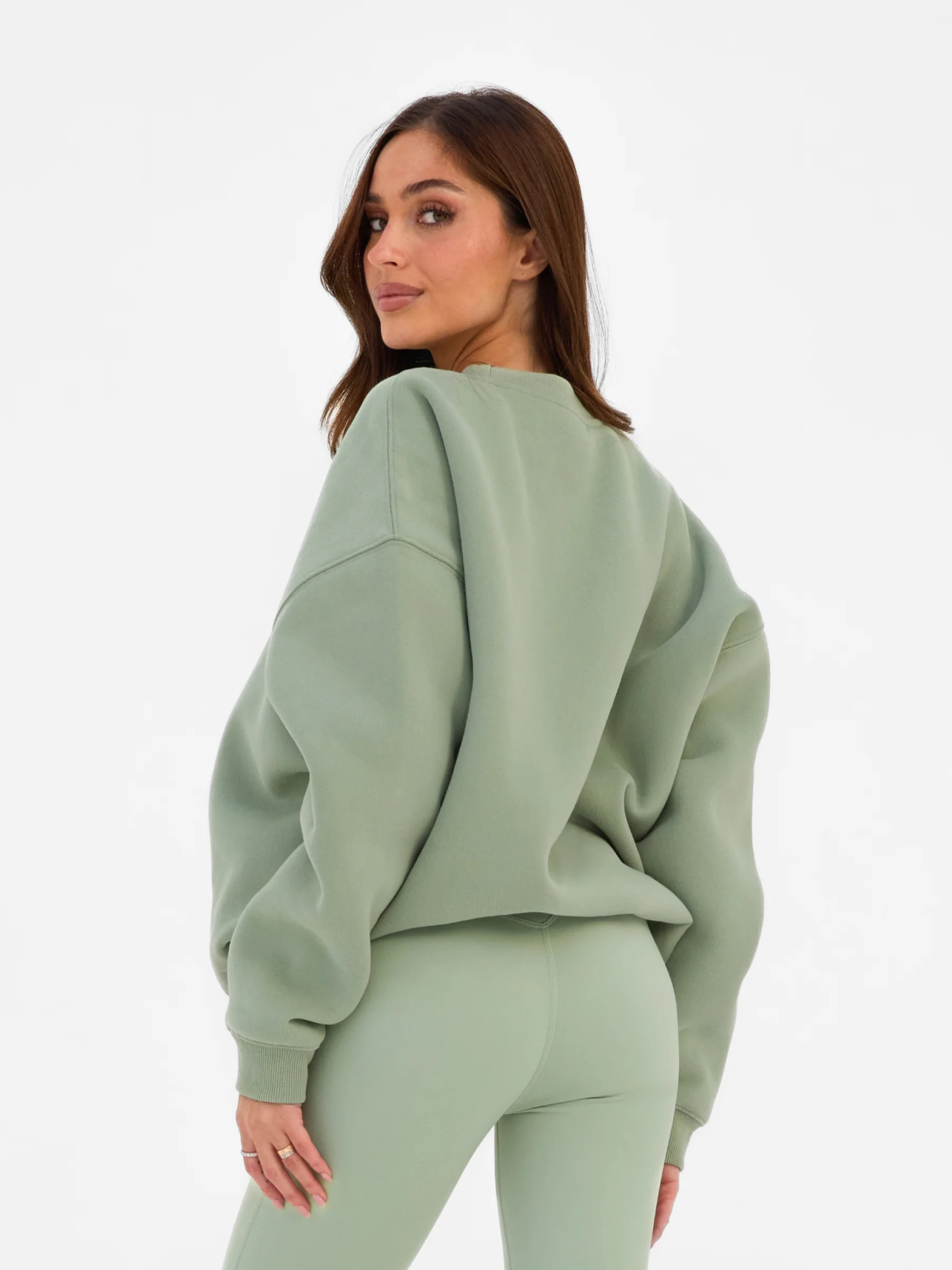 Varsity Oversized Jumper - Light Green - Image 5