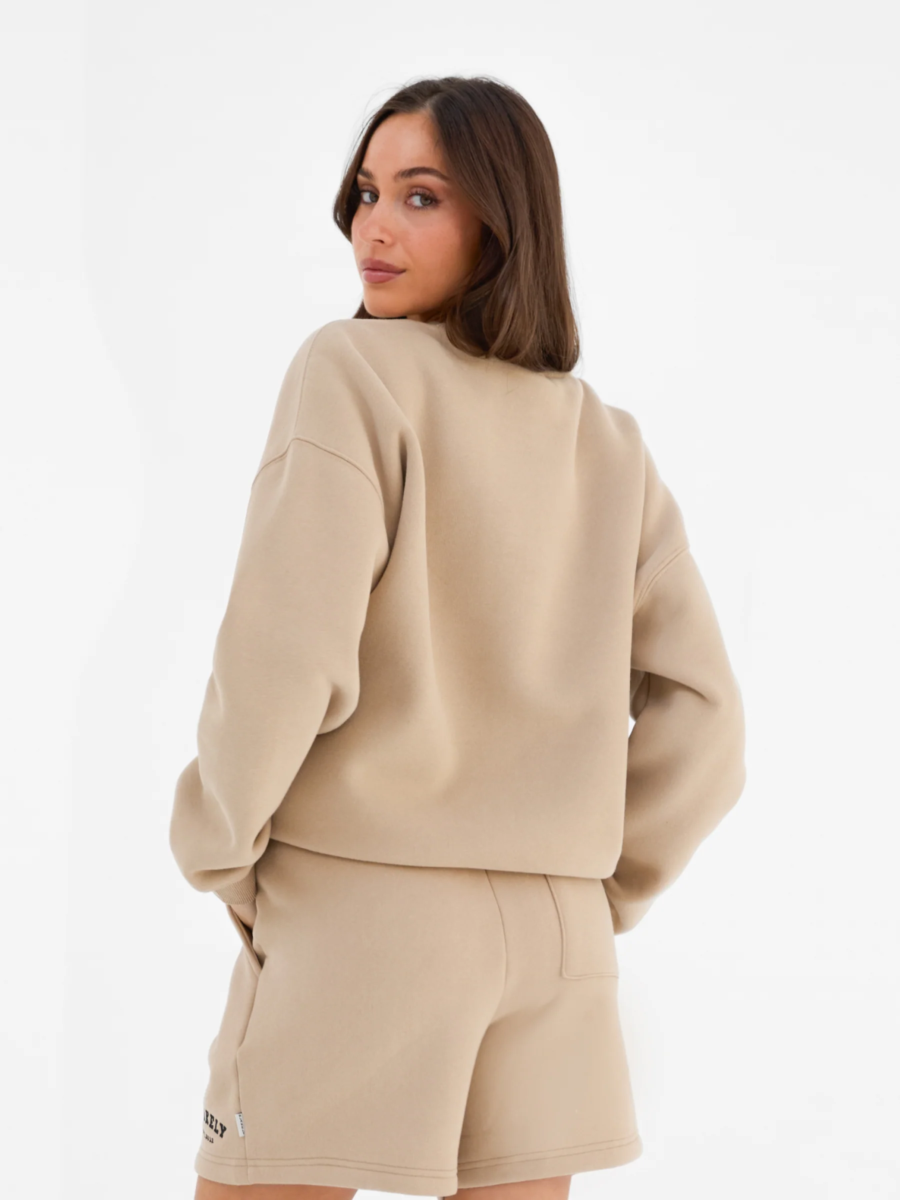 Varsity Oversized Jumper - Tan - Image 5