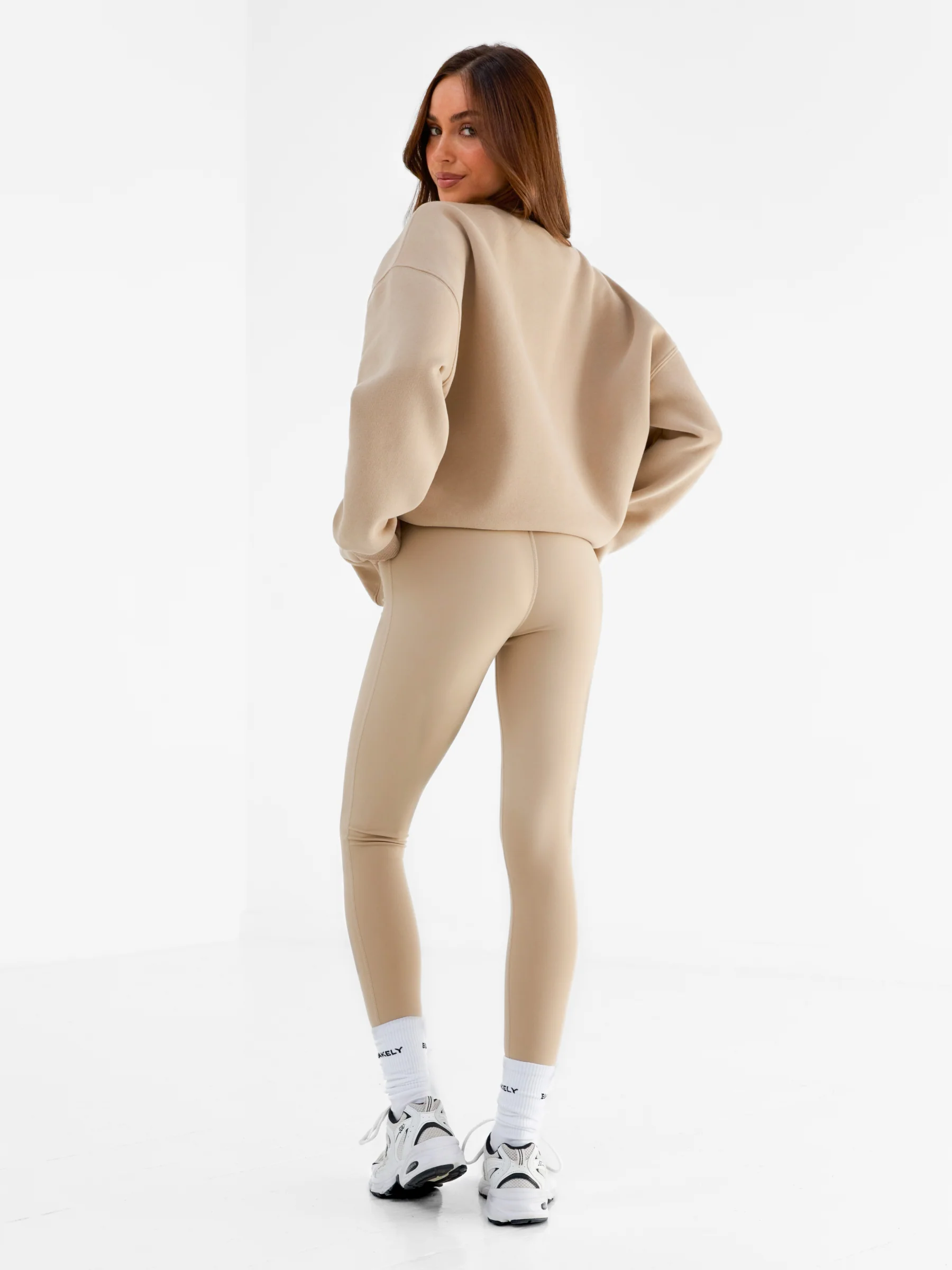 Varsity Oversized Jumper - Tan - Image 6