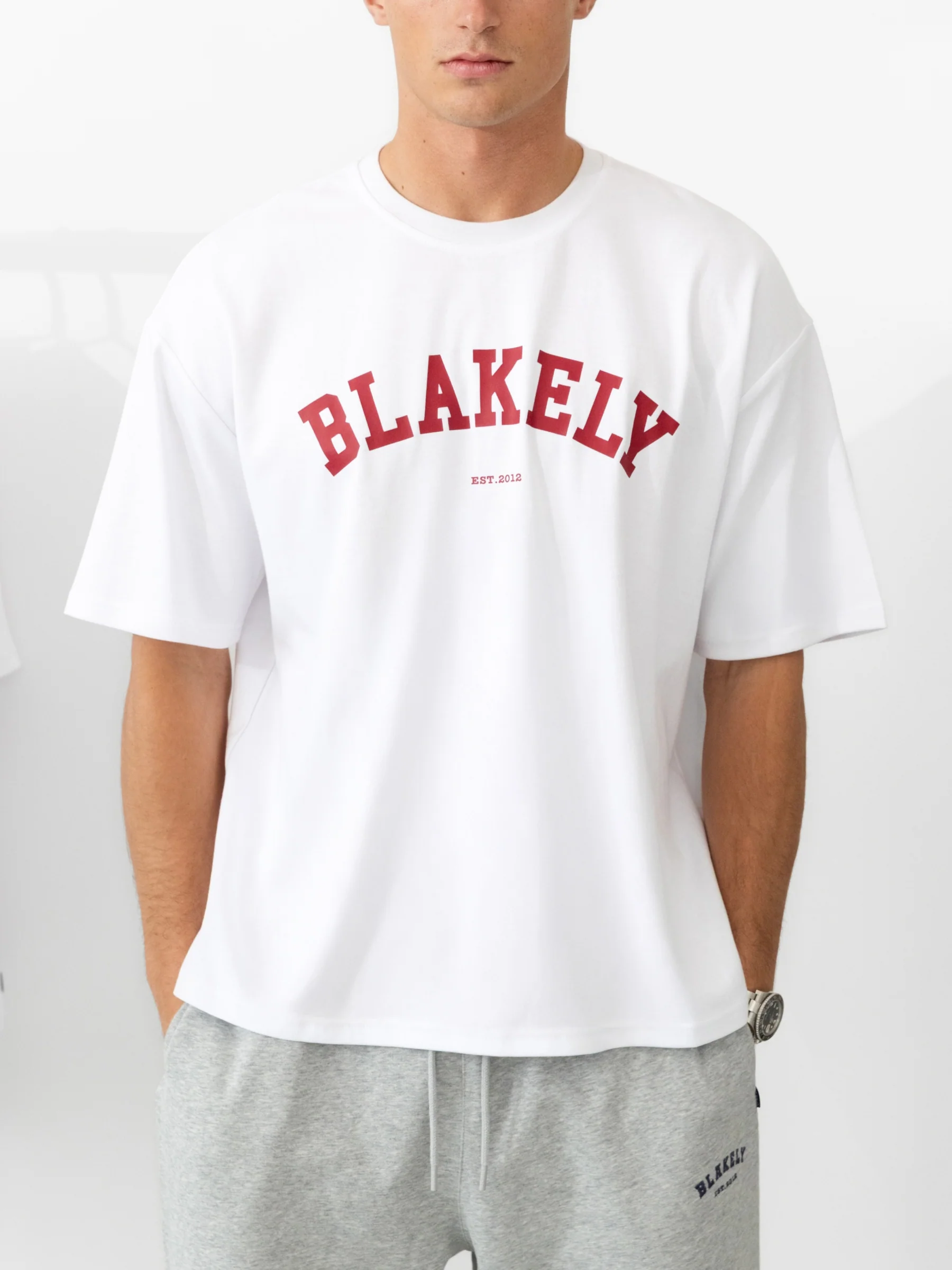 Varsity Unfitted T-Shirt - White & Red - Image 6