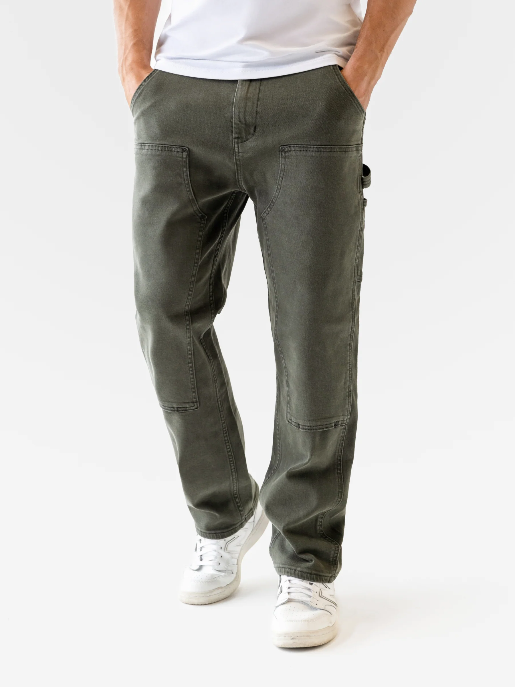 Vol.21 Panel Jeans - Olive Green