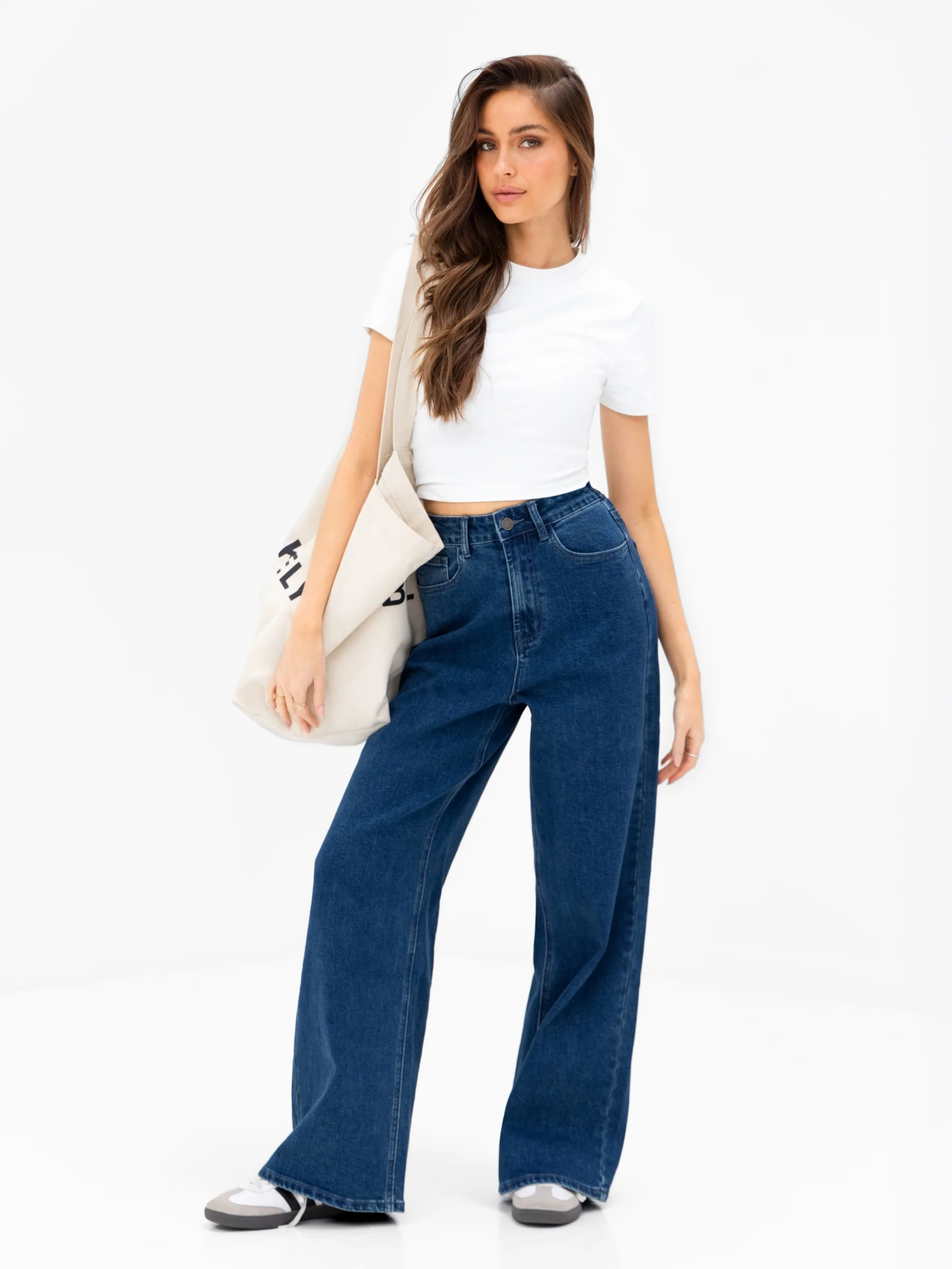 Blakely Wide Cut Jeans - Dark Blue Wash - Image 3