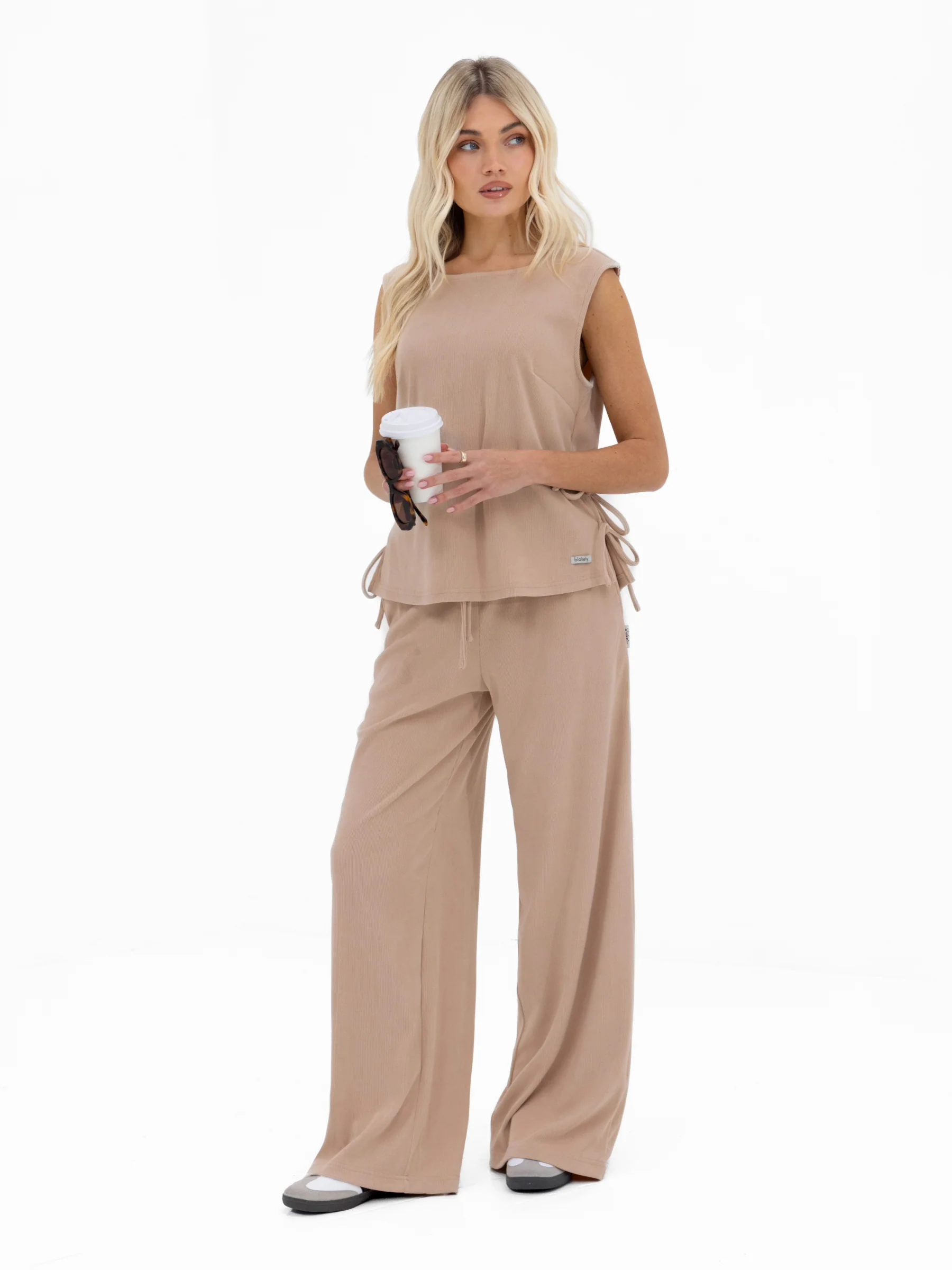 Alma Tie Up Vest - Tan - Image 3