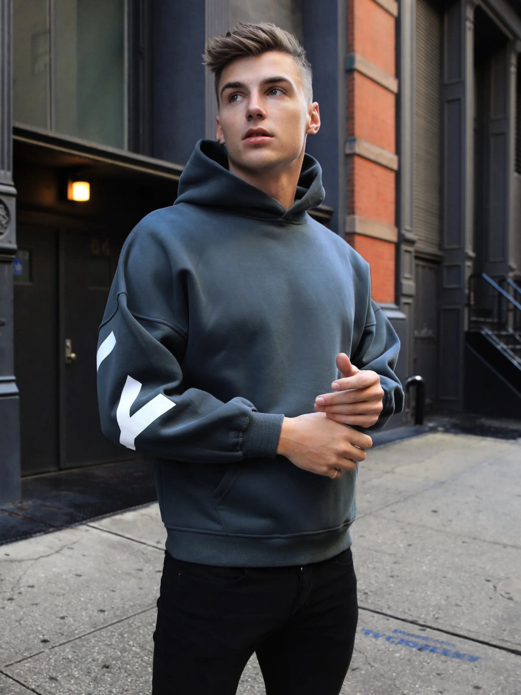 Idris Oversized Hoodie - Blue - Image 2
