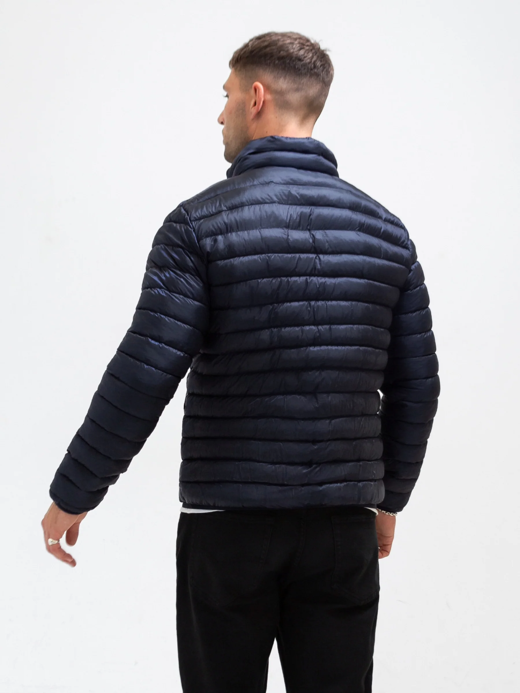 Lucas Lightweight Puffer Jacket - Navy - Image 4